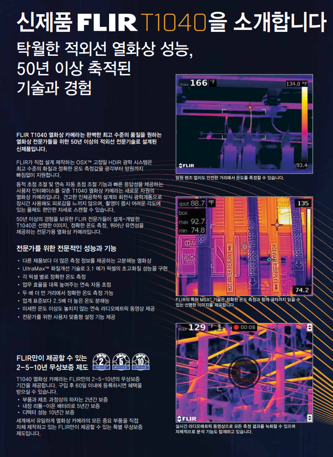 FLIR 플리어 T1040 HD급 고해상도 열화상카메라 (가격문의)