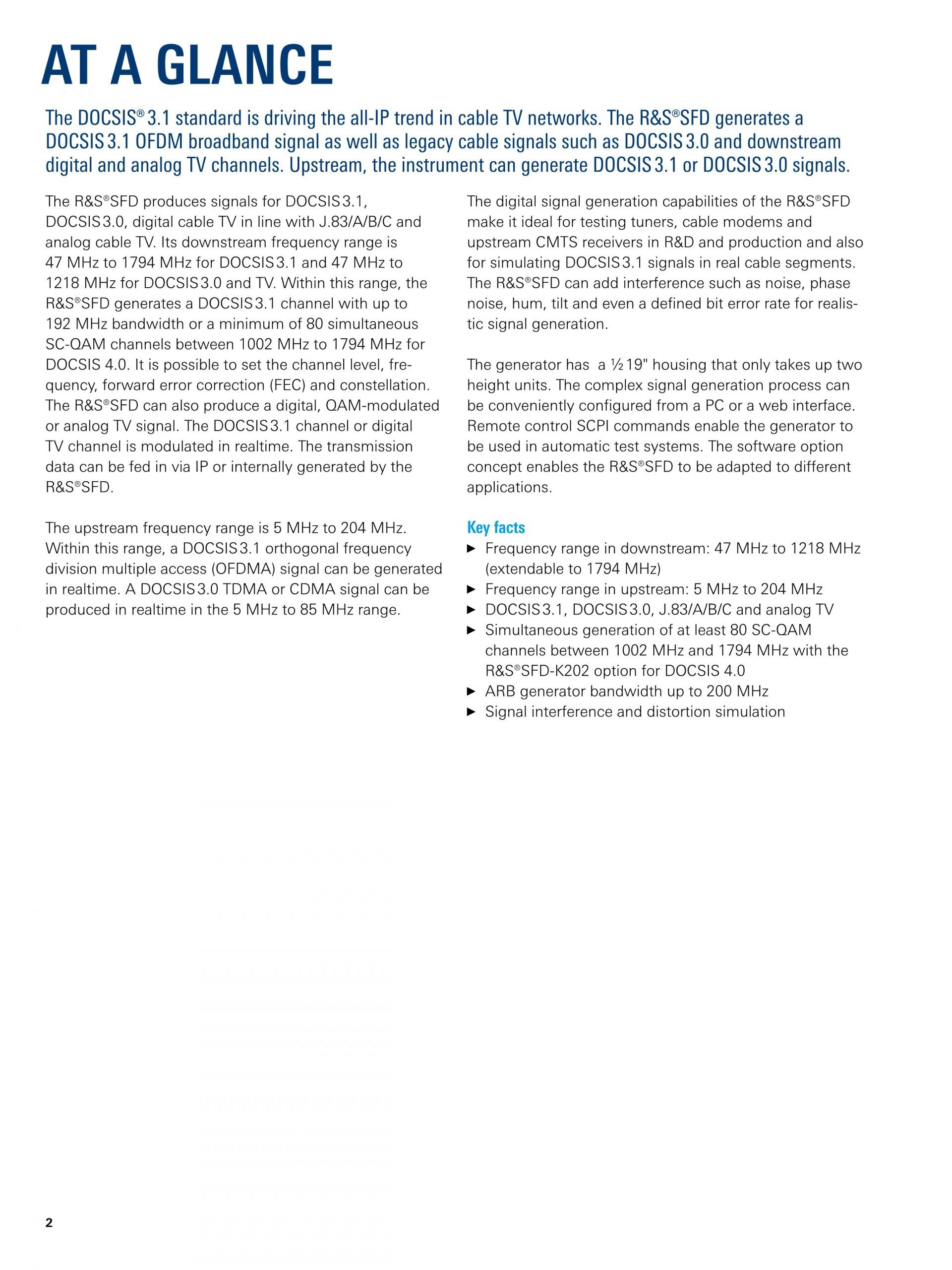 ROHDE & SCHWARZ 로데슈바르츠 로데슈바르즈 SFD DOCSIS 신호 발생기 (가격문의)