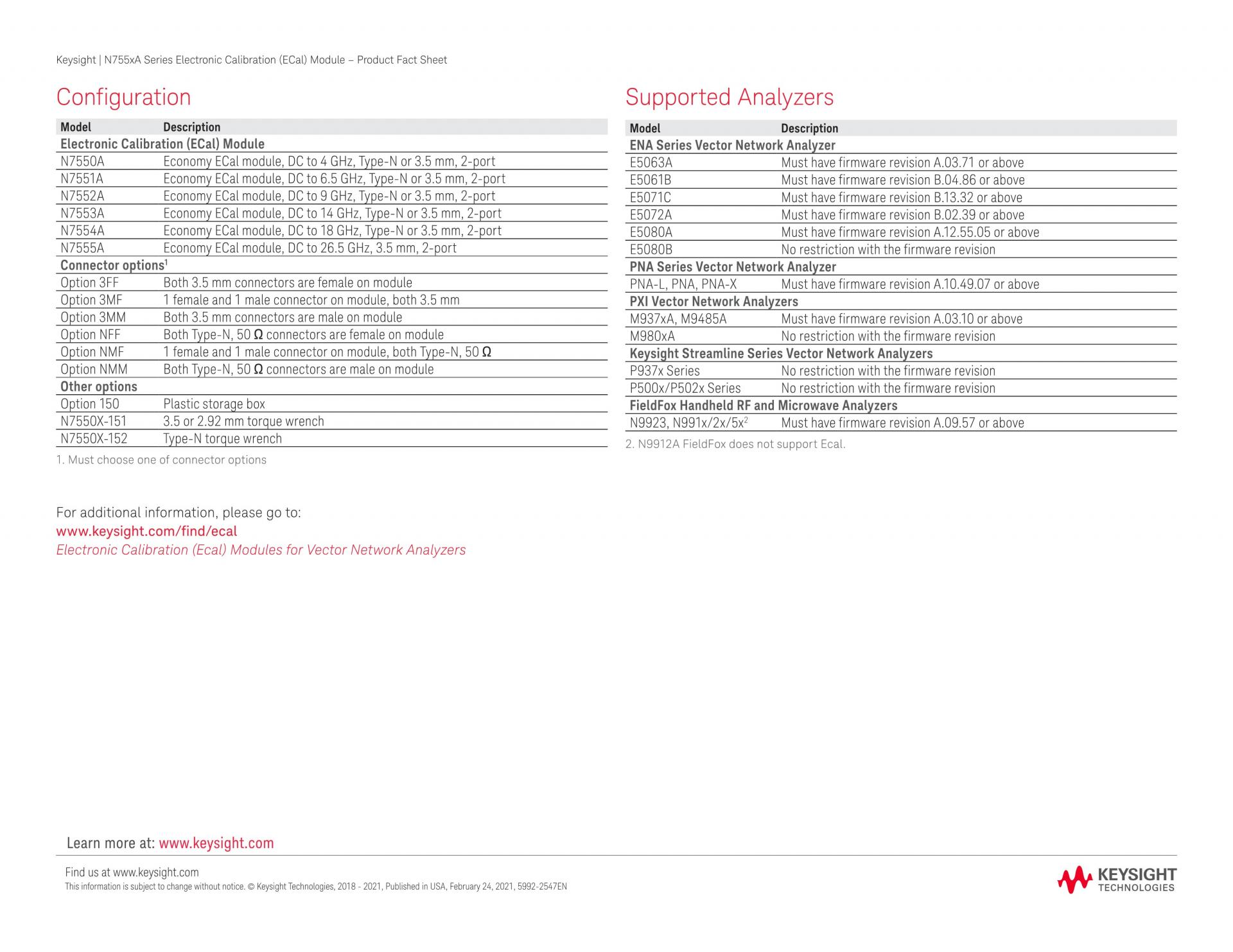 키사이트 KEYSIGHT N7554A () 전자 교정 모듈(ECal) DC-18 GHz, 2-Port