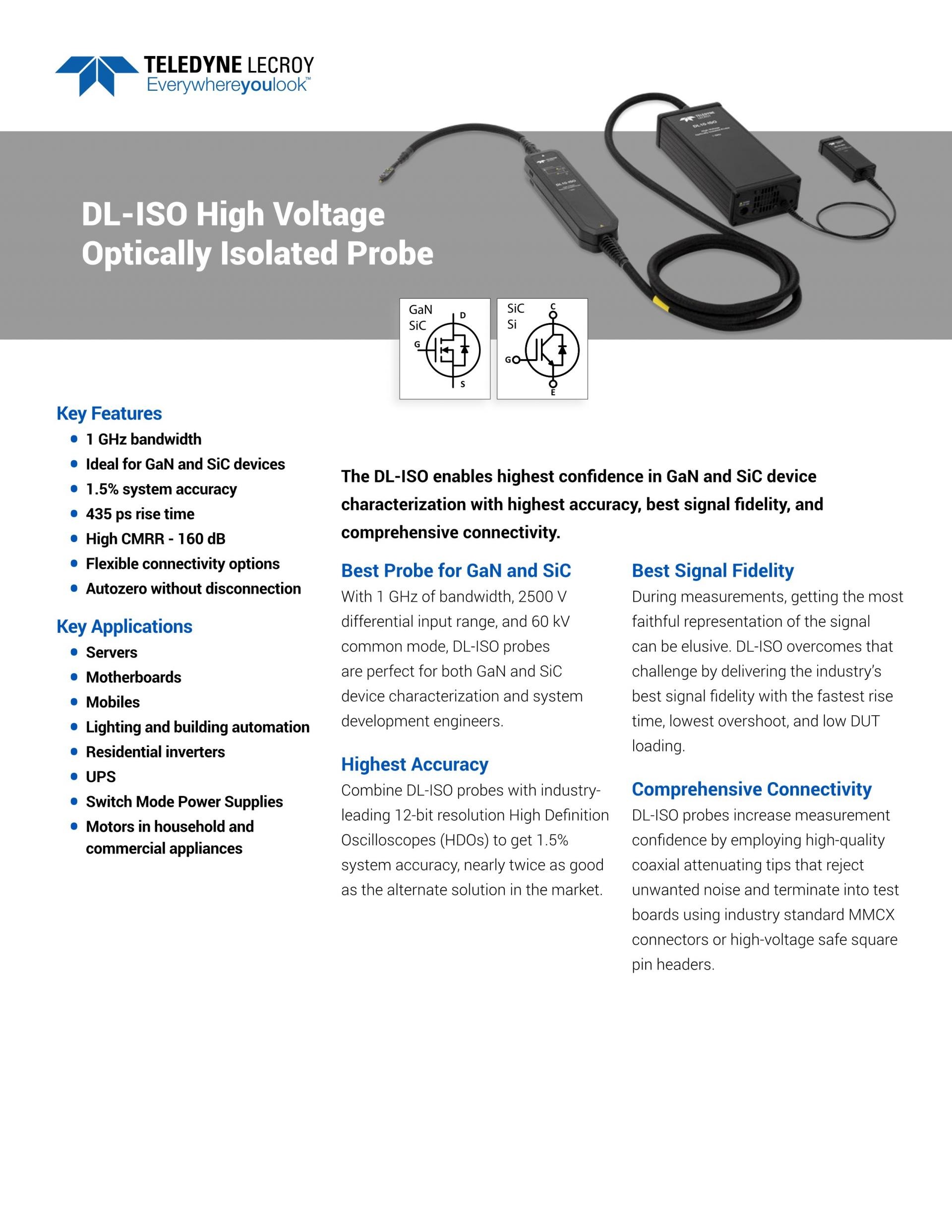 르크로이 LECROY DL-ISO&HVFO 고전압광학절연프로브 (가격문의) DL- ISO-1000V-TIP – DL-ISO-2500V-TIP HVFO108 HVFO100-1X-TIP-U HVFO100-5X-TIP-U