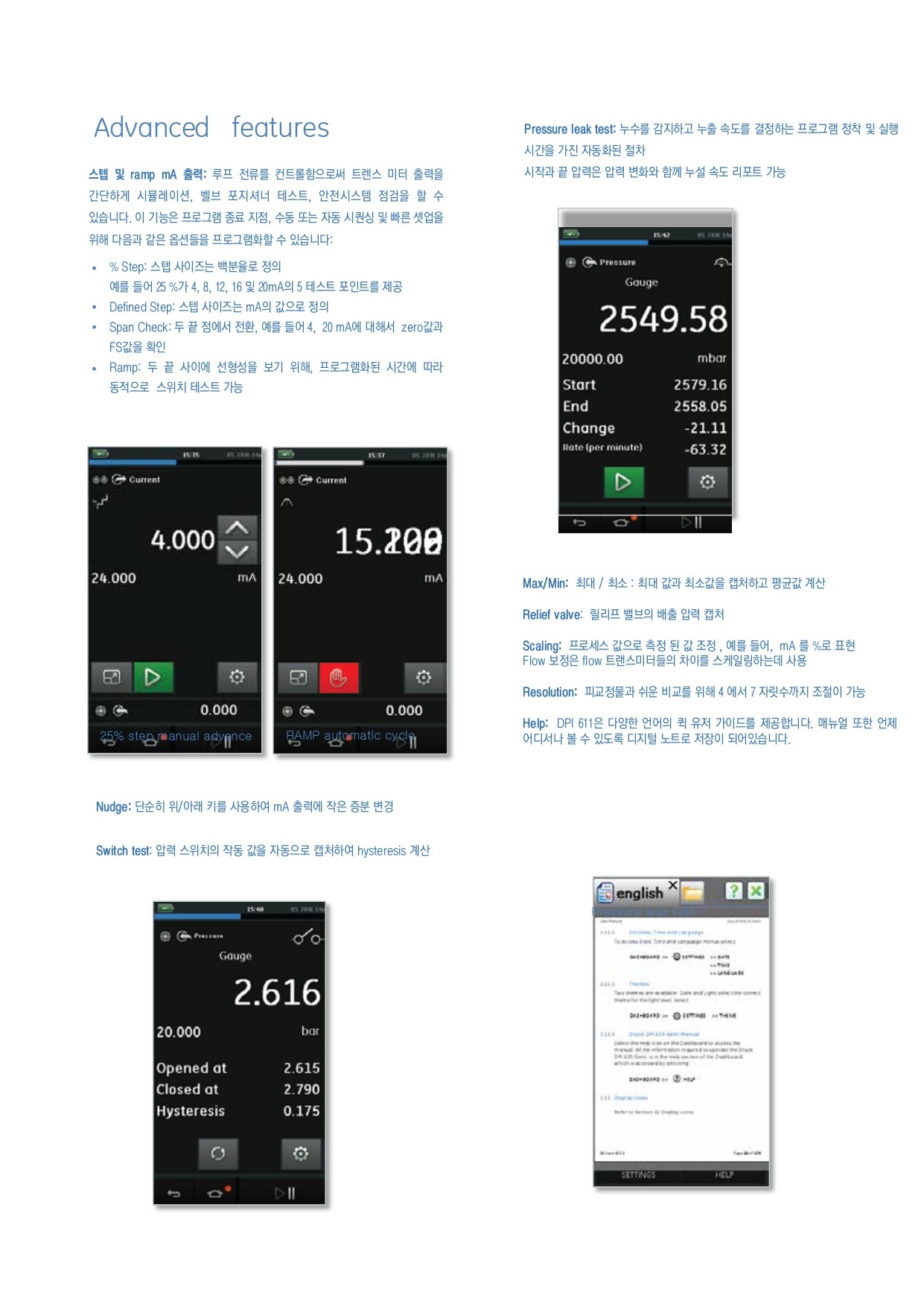 드럭 DRUCK DPI611 – 휴대용 압력교정기 - 가격문의