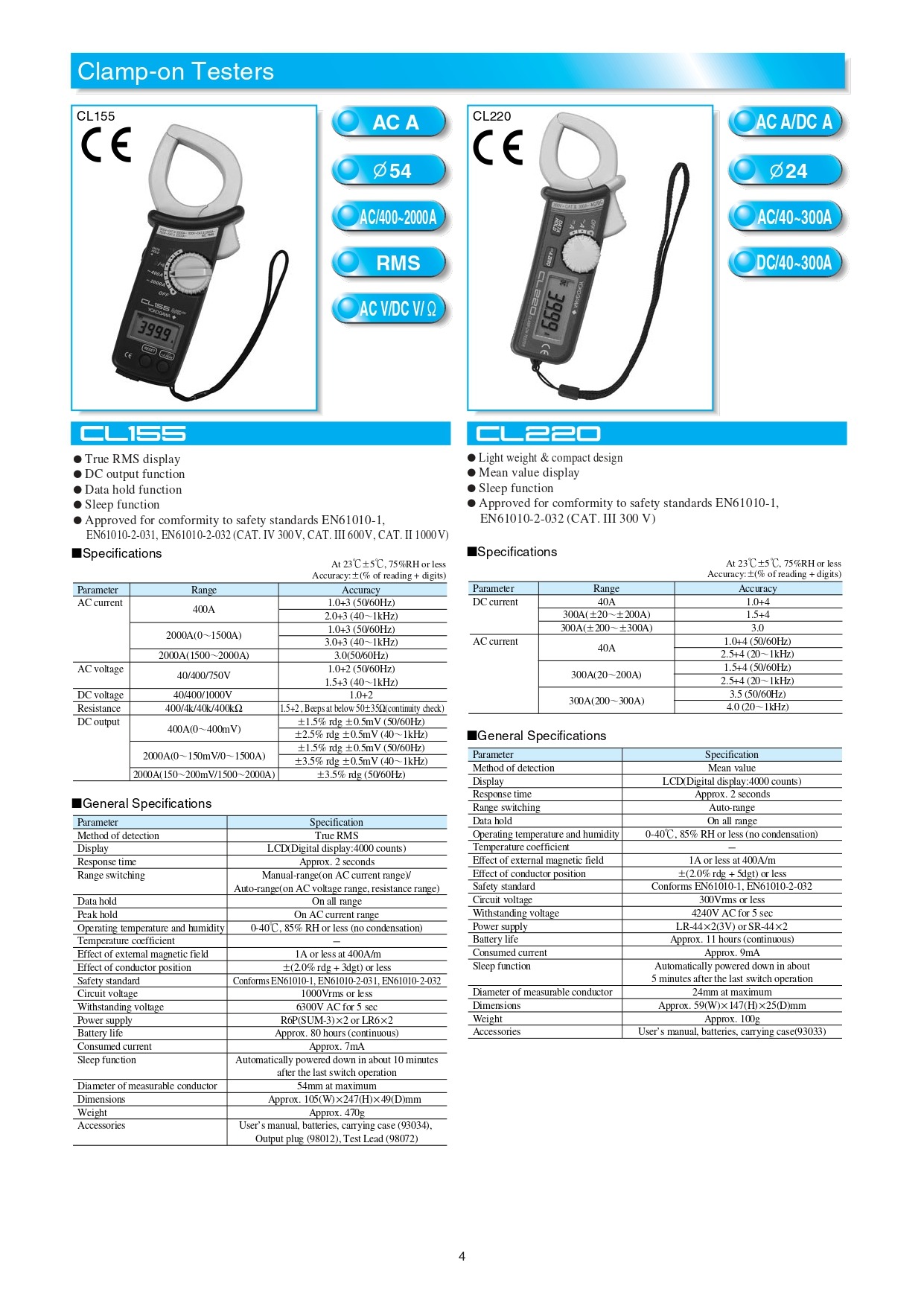 YOKOGAWA 요꼬가와 30031A, 30032A 누설 클램프 온 테스터 (가격문의)