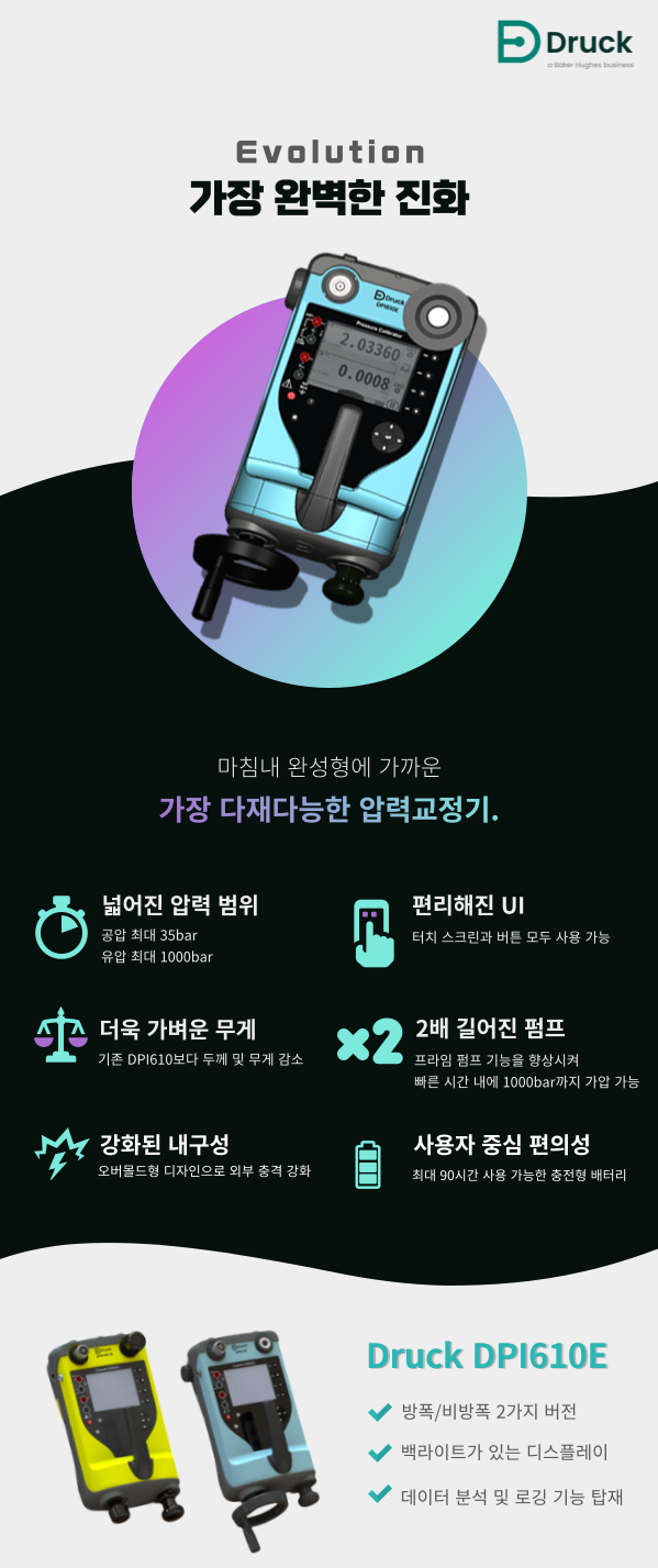 드럭 DRUCK DPI610E 휴대용 압력교정기 350mbar – 굿맨시스템 (가격문의)