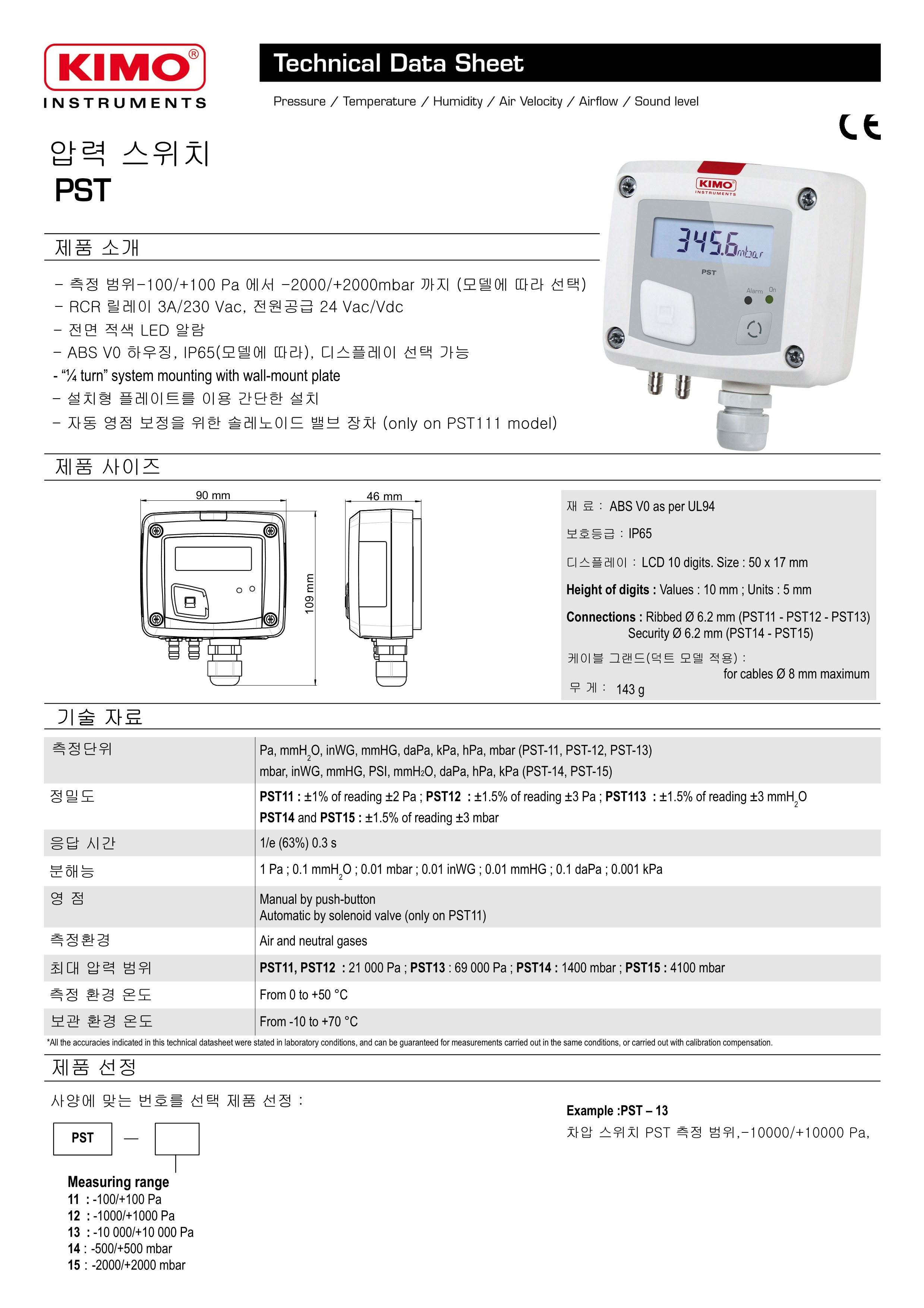 키모 KIMO PST 압력 스위치 – 굿맨시스템 ()