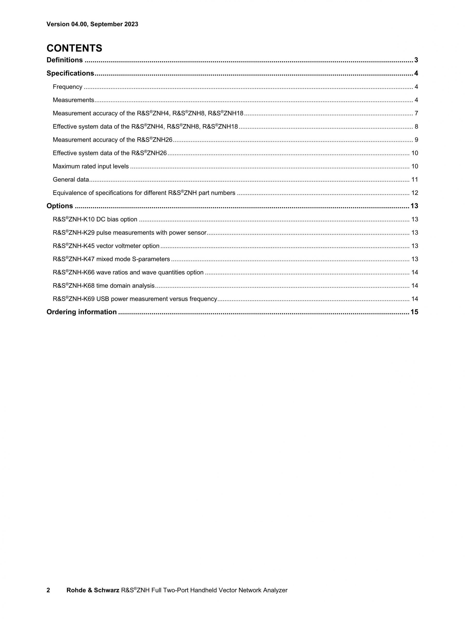 ROHDE & SCHWARZ 로데슈바르츠 로데슈바르즈 - ZNH 휴대용 벡터 네트워크 분석기 (가격문의)