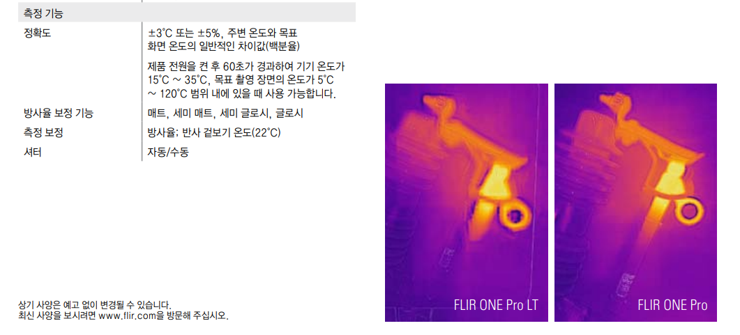 플리어 FLIR ONE PRO 스마트폰용 열화상카메라 (160 x120) – 굿맨시스템 (가격문의)