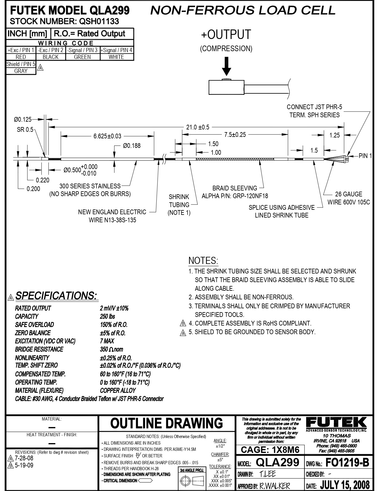 FUTEK 퓨텍 QLA299 Non-Ferrous/Non-Magnetic Compression Load Button Load Cell - QSH01133 (가격문의)
