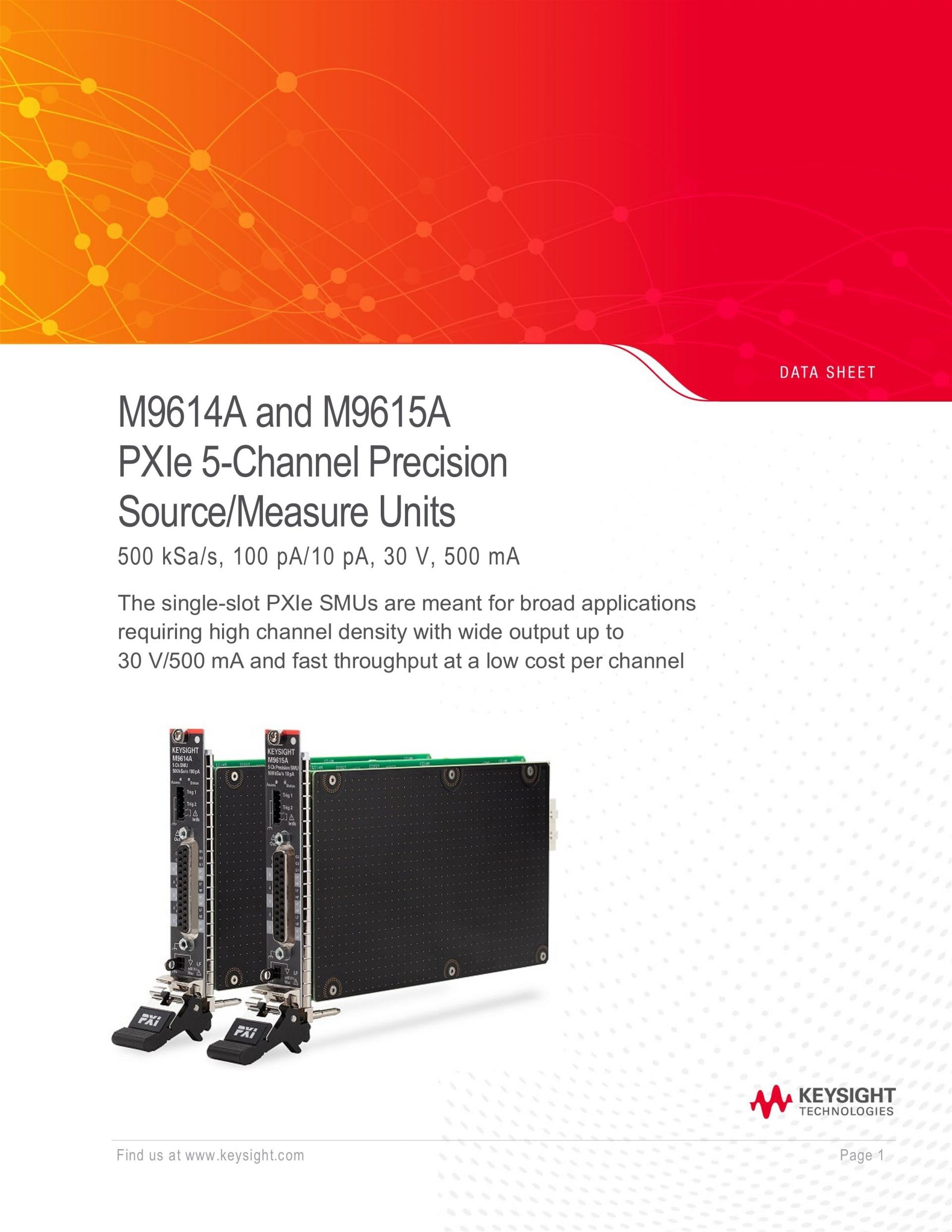 키사이트 KEYSIGHT M9614A PXIe 5-채널 소스 / 측정 유닛, 100 pA – 굿맨시스템 (가격문의)