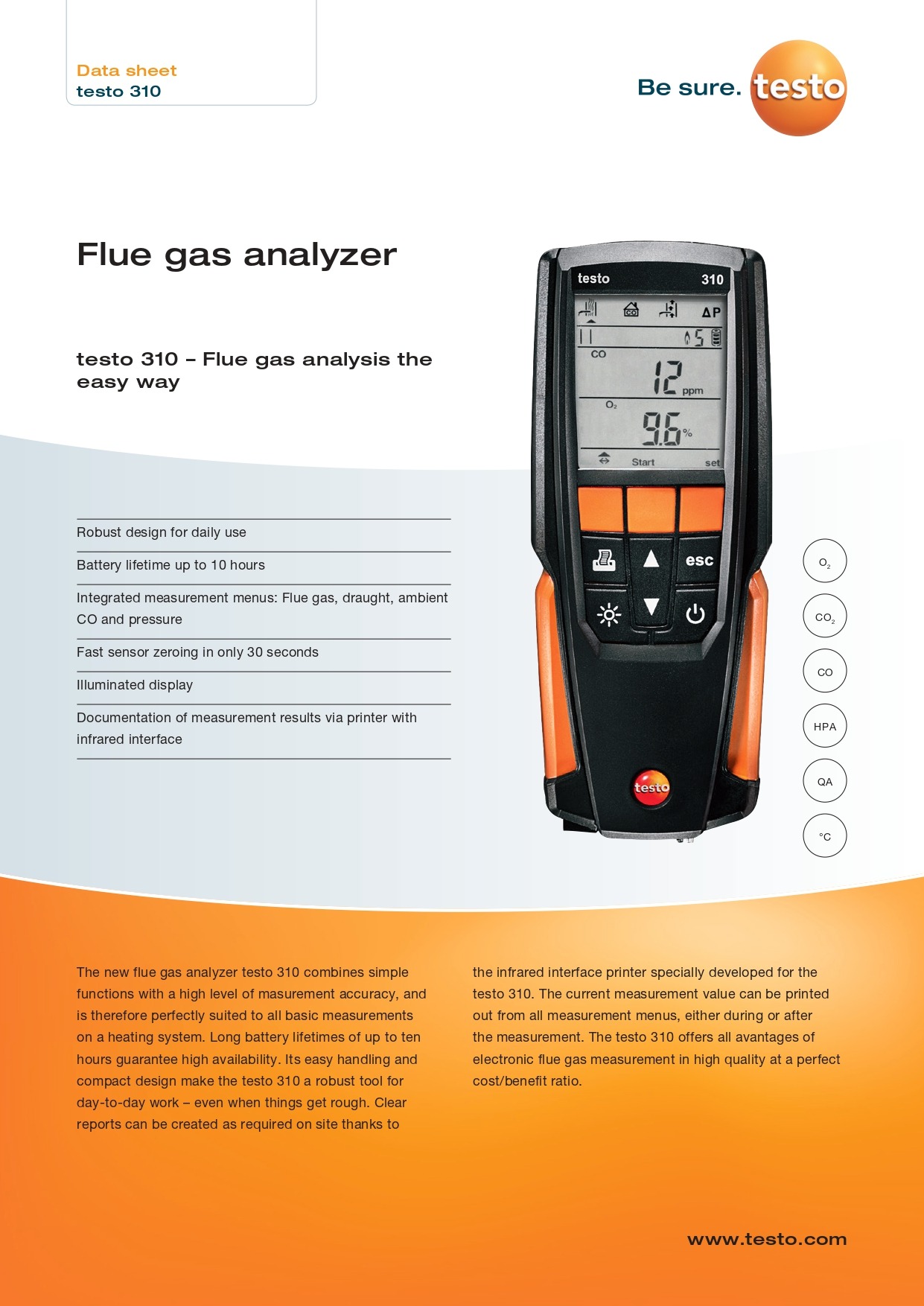 테스토 TESTO 310 연소가스 분석기 (세트 및 가격문의)