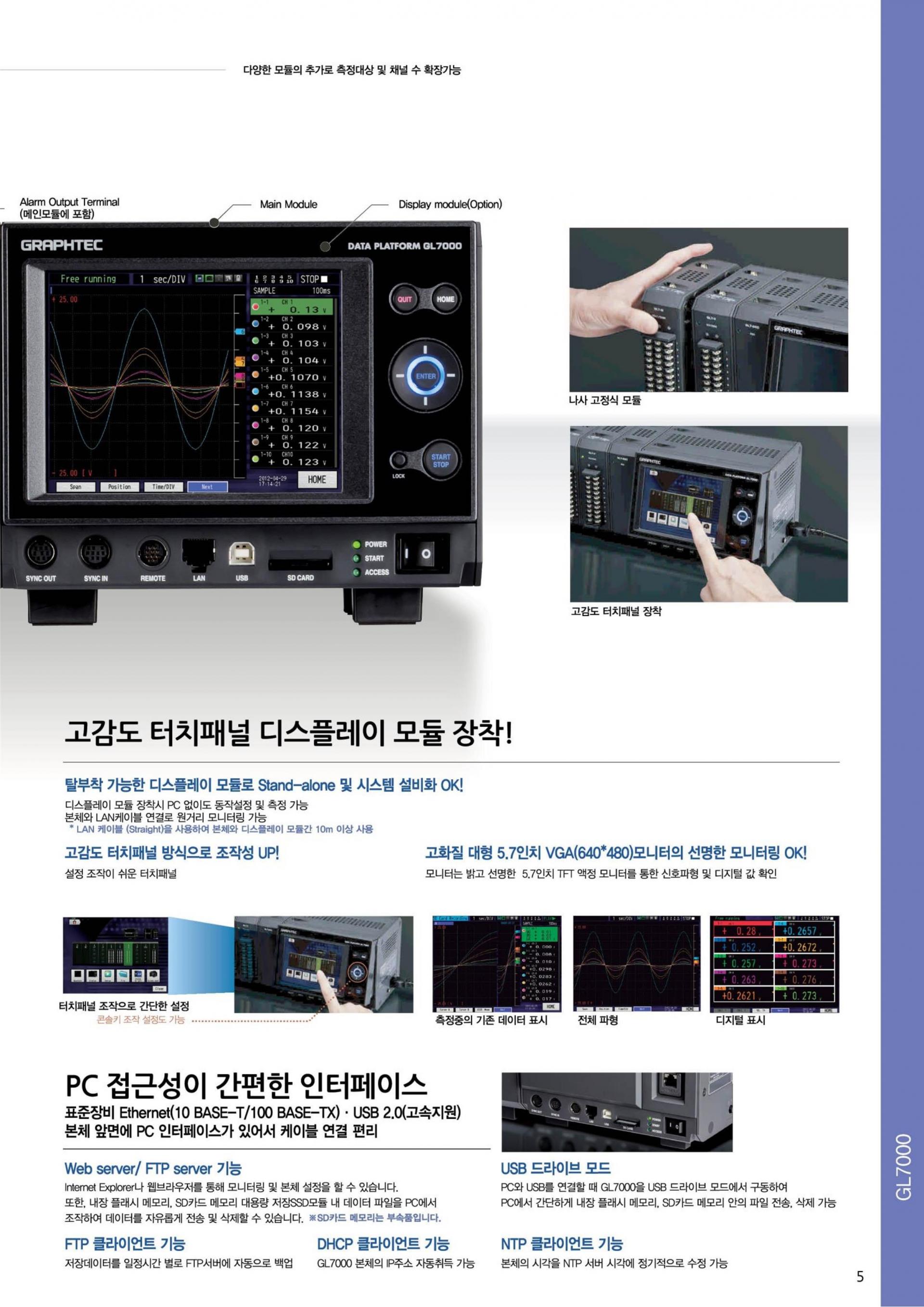 그라프텍 GRAPHTEC GL7000 모듈형 데이터로거 (Max.1000ch) – 굿맨시스템 (가격문의)