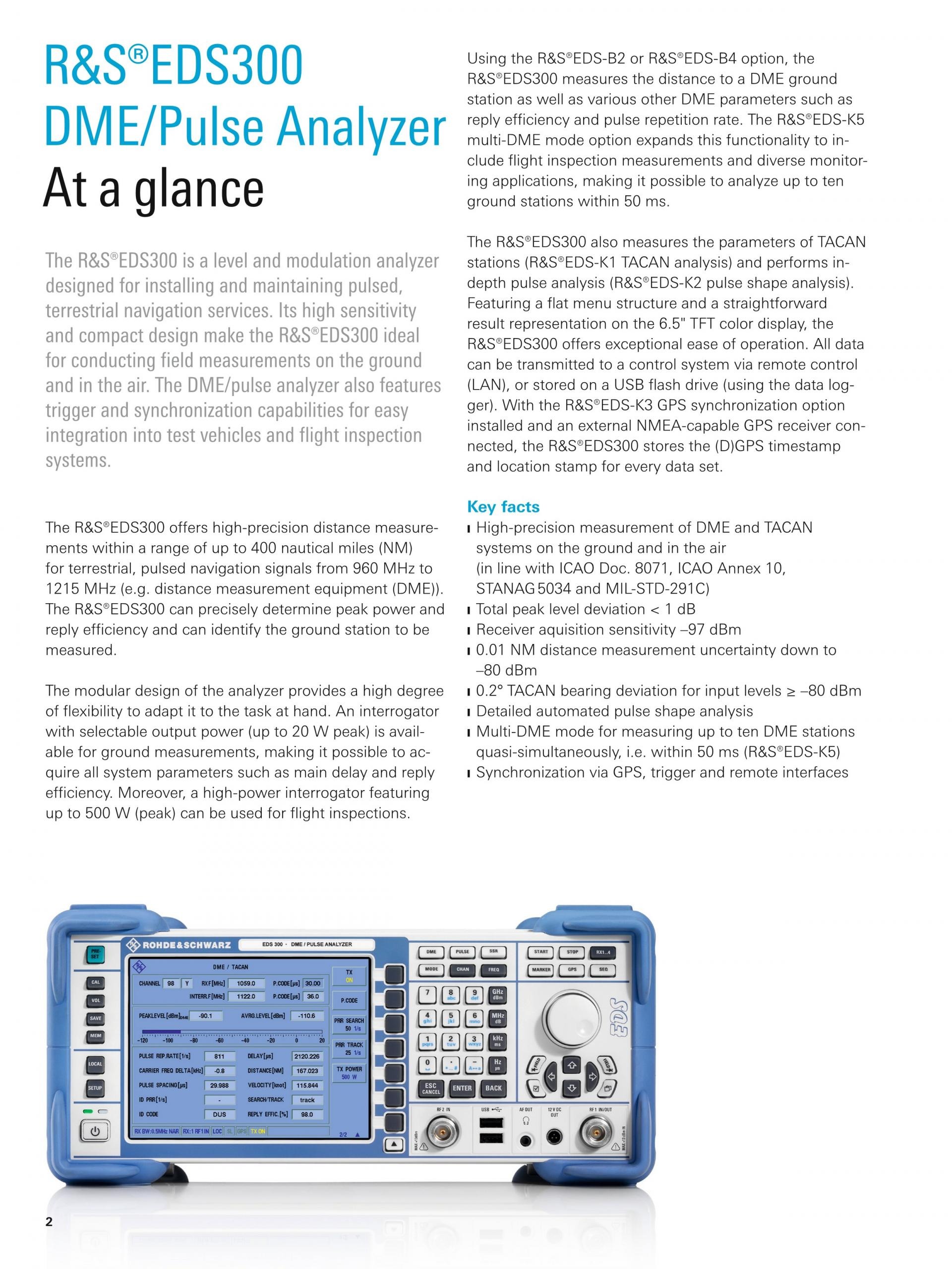 ROHDE & SCHWARZ 로데슈바르츠 로데슈바르즈 EDS300 DME/펄스 분석기 (가격문의)
