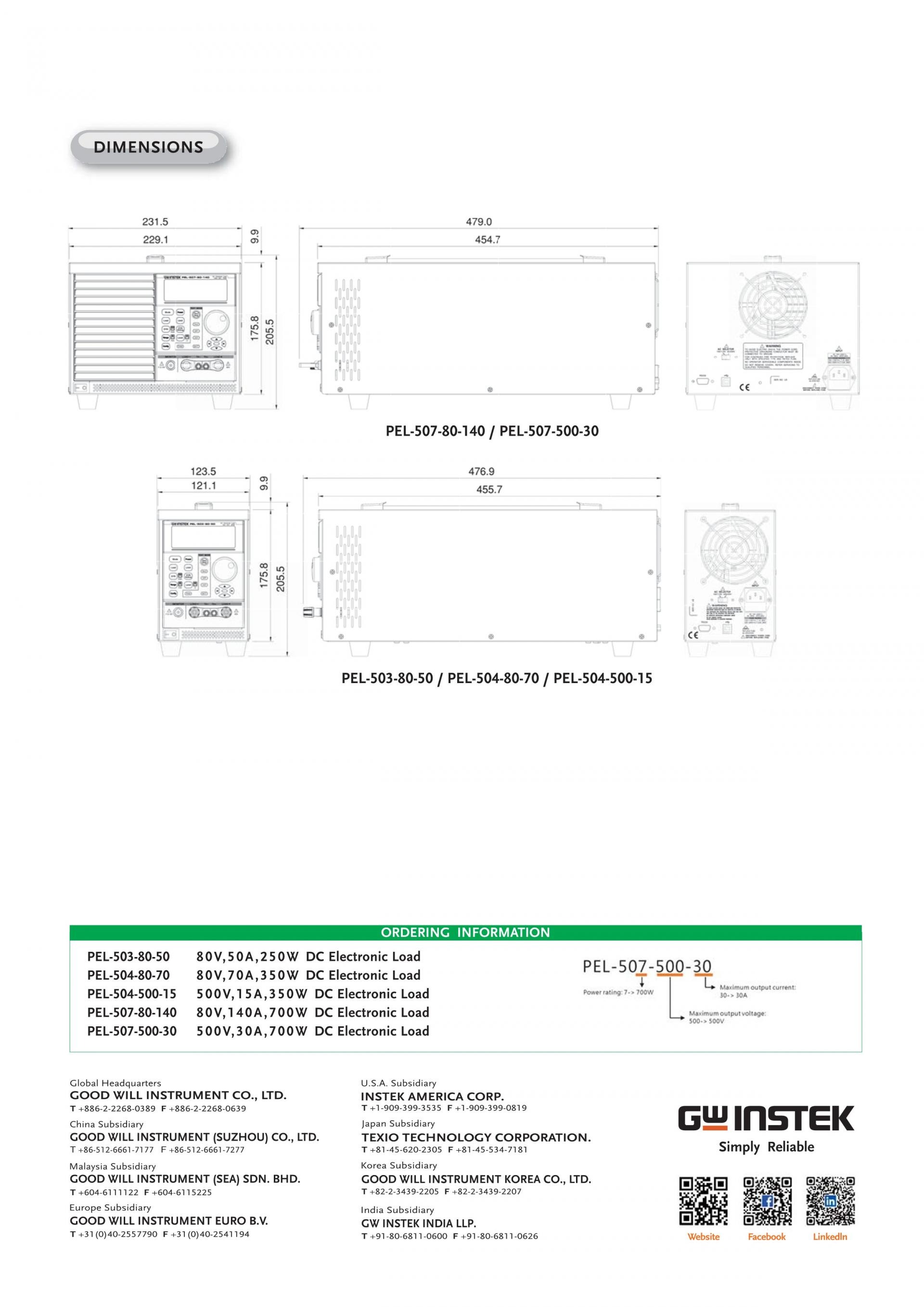 GW INSTEK 굿윌 인스텍 굿윌인스텍 PEL-503-80-50 프로그래머블 벤치탑DC전자부하 (가격문의)
