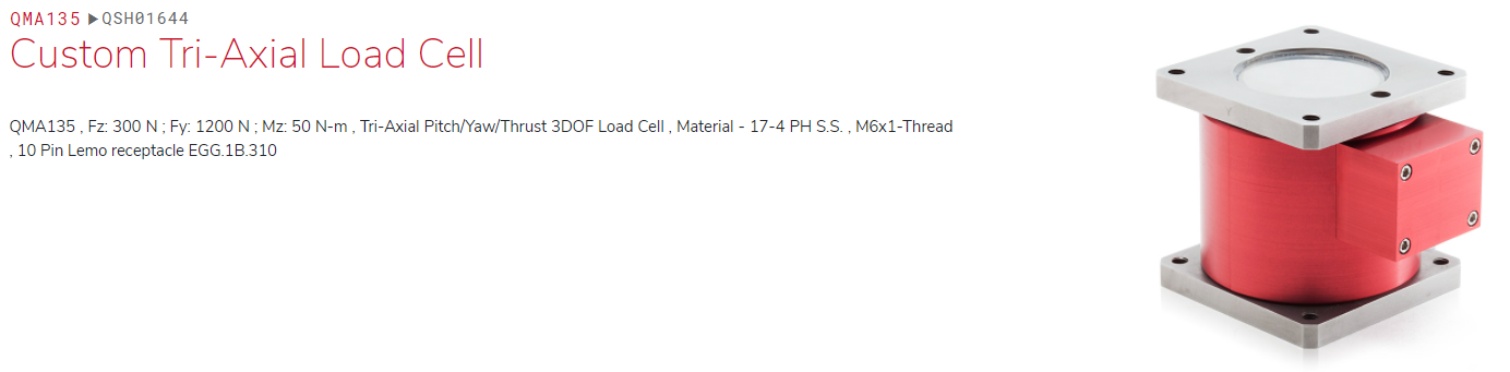 Axale Load Cell FUTEK 퓨텍 QMA135 Custom Tri-Axial Load Cell - QSH01644