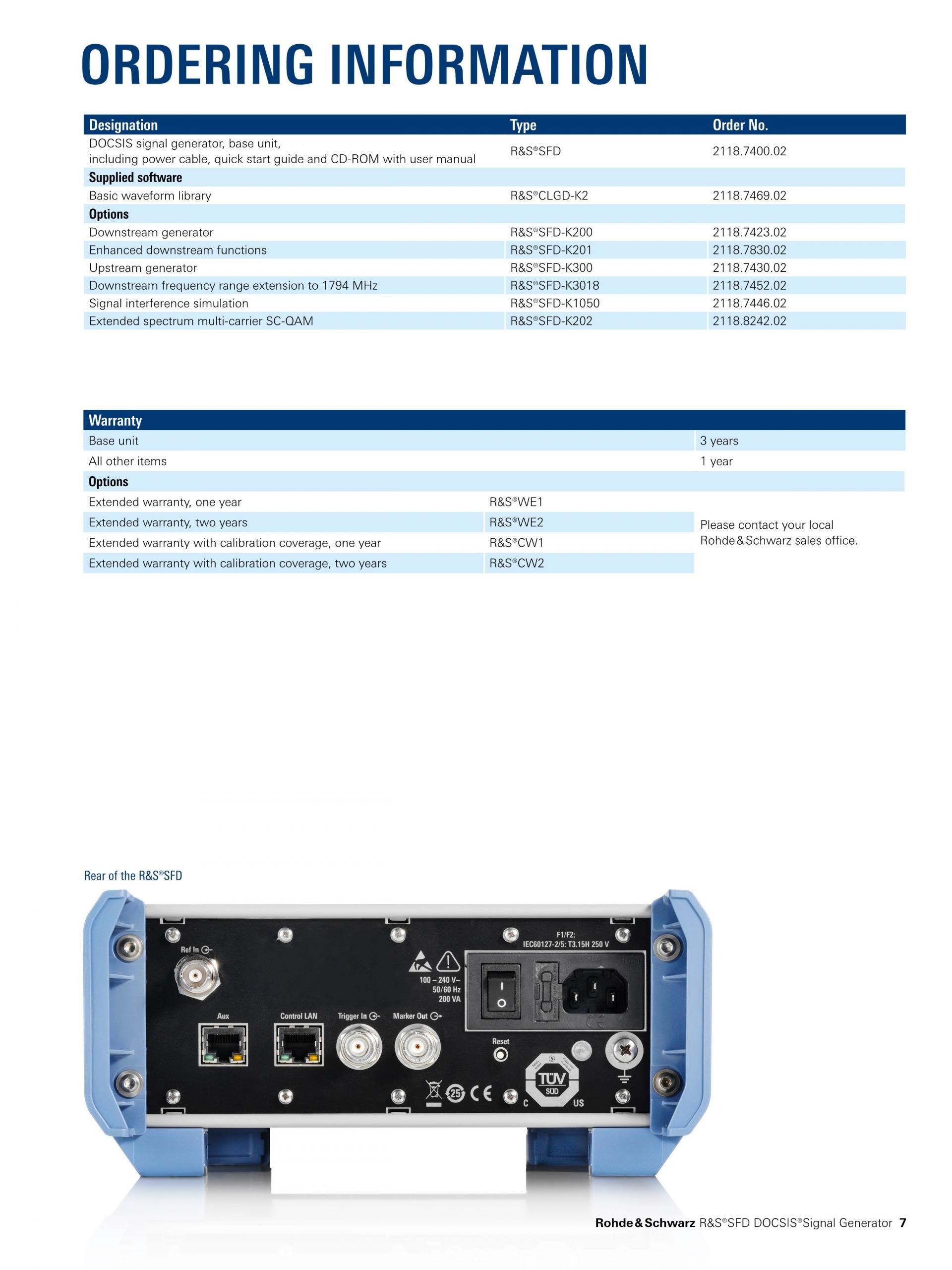 ROHDE & SCHWARZ 로데슈바르츠 로데슈바르즈 SFD DOCSIS 신호 발생기 (가격문의)