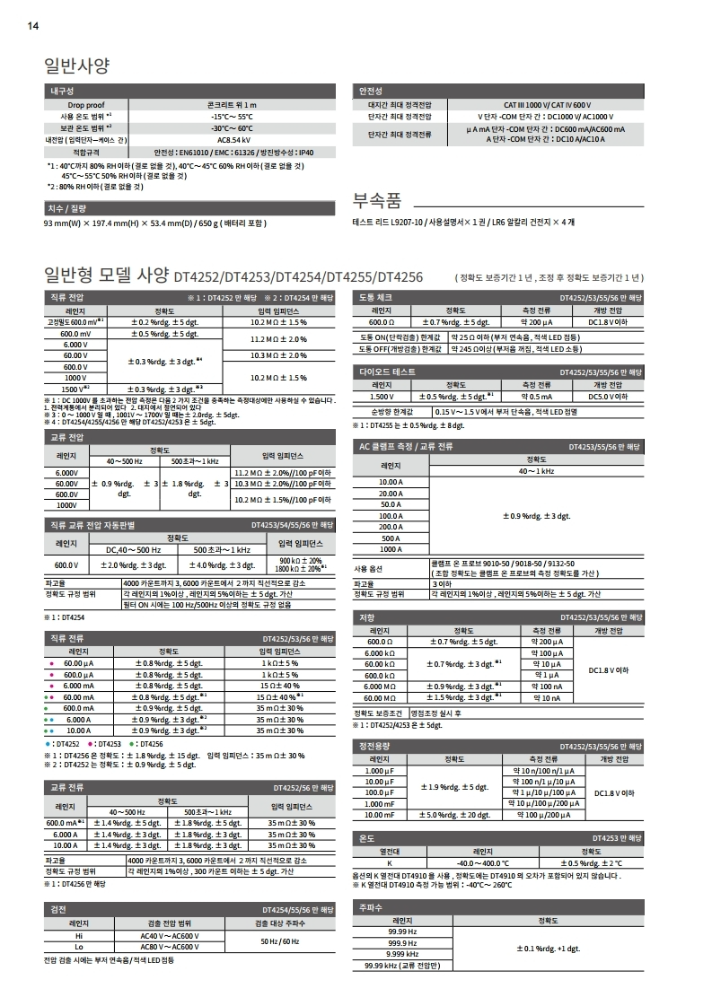 HIOKI 히오키 DT4252 디지털 멀티미터 – 굿맨시스템 (가격문의)