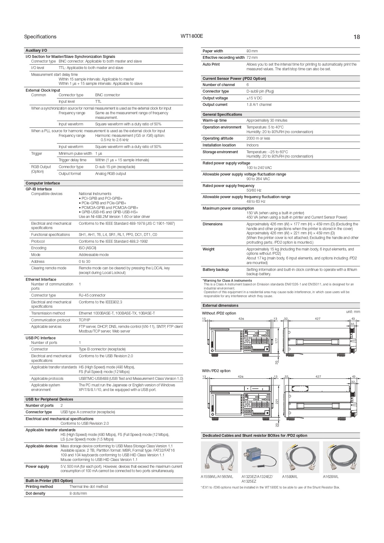 YOKOGAWA 요꼬가와 WT1805E – 파워 아날라이저 [WT1800E시리즈] - (가격문의)