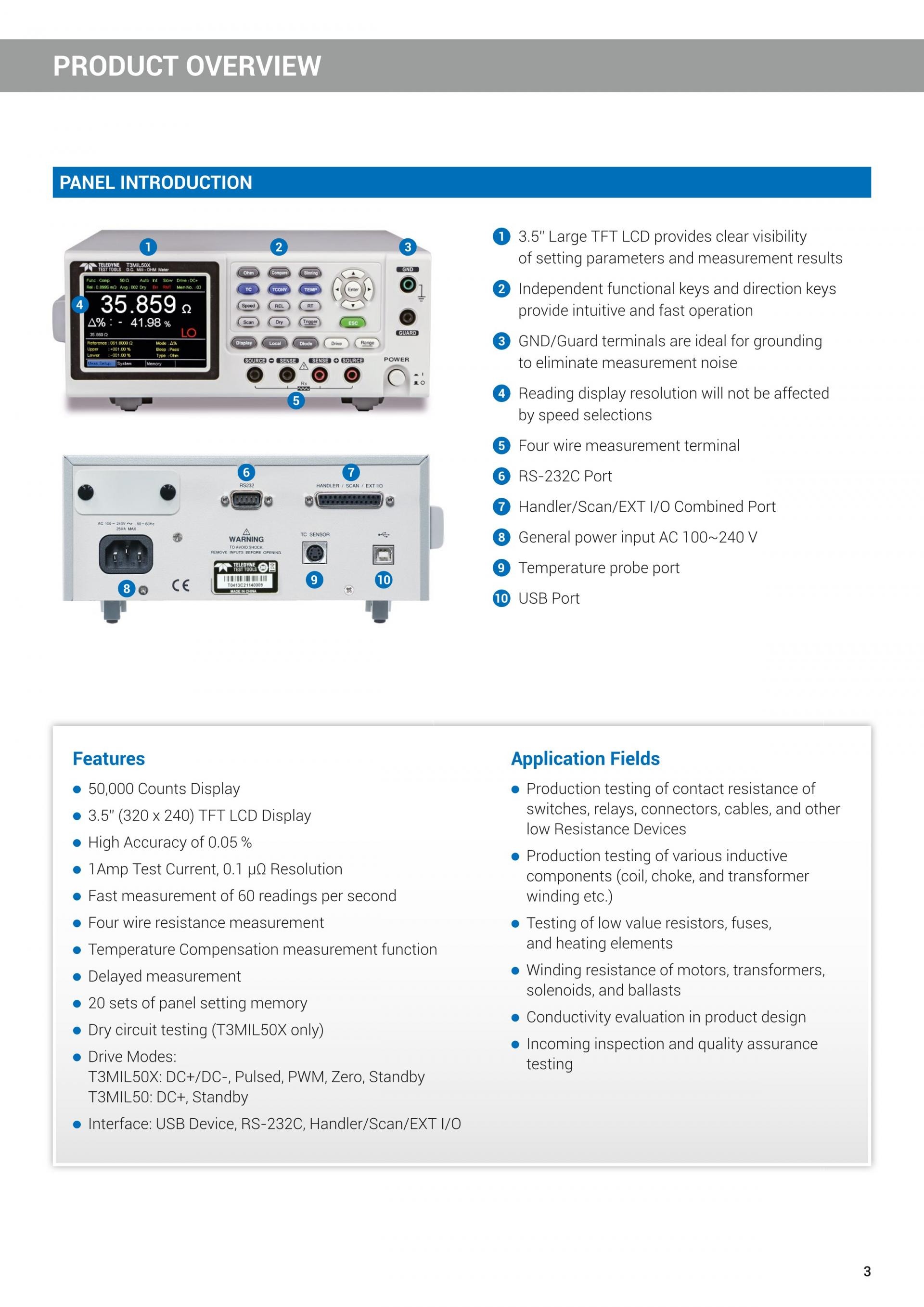 LECROY 르크로이 T3MIL 밀리옴미터 (가격문의) T3MIL50 / T3MIL50X (가격문의)
