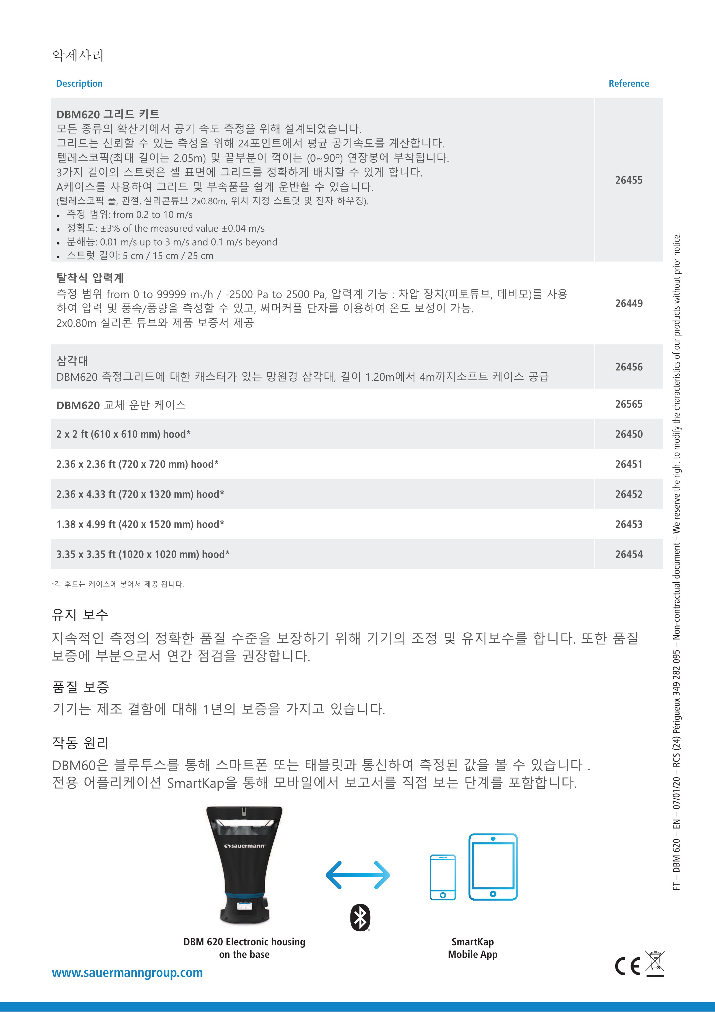 키모 KIMO DBM620 후드형 풍량계 (가격문의)