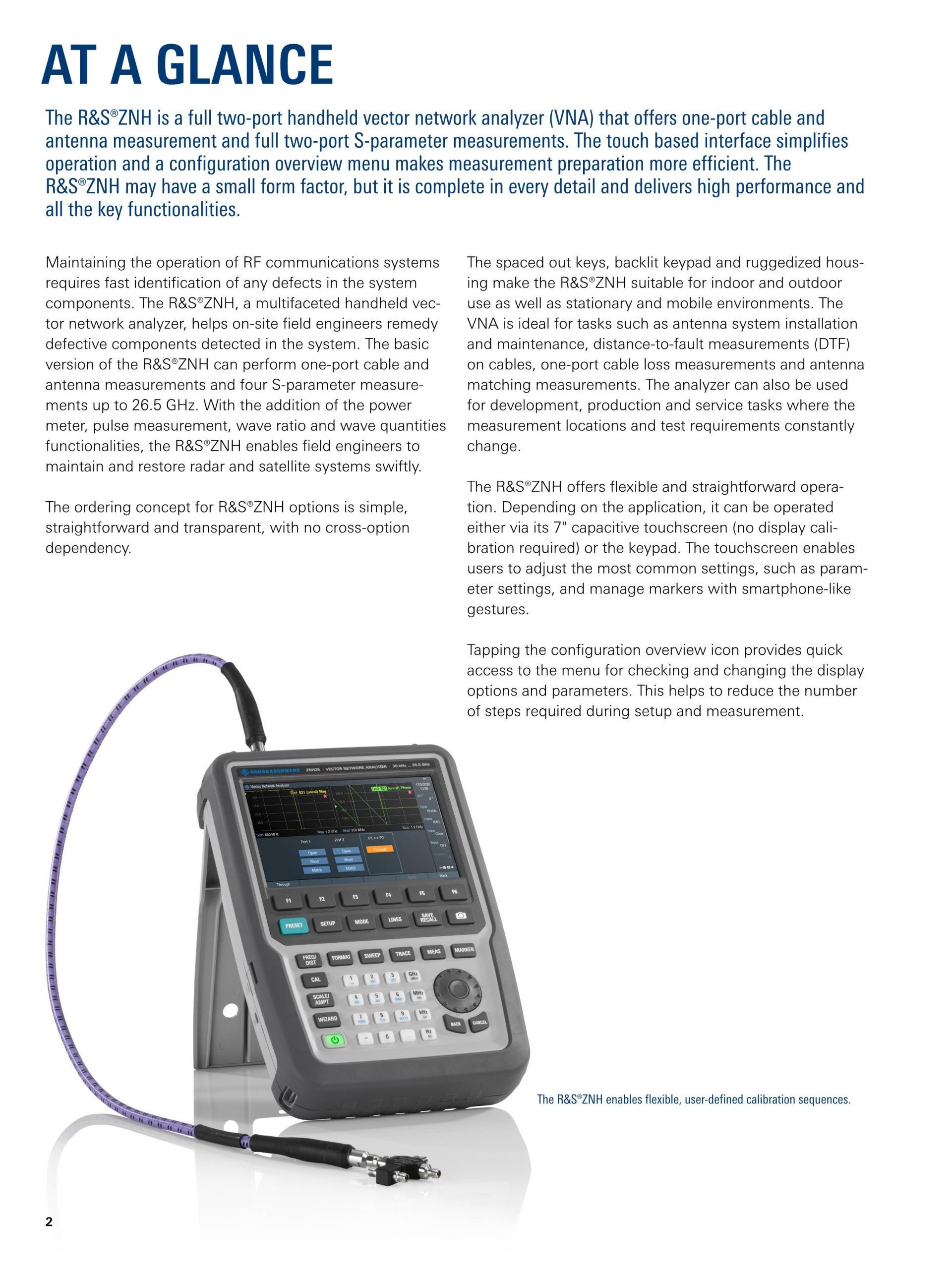 ROHDE & SCHWARZ 로데슈바르츠 로데슈바르즈 - ZNH 휴대용 벡터 네트워크 분석기 (가격문의)