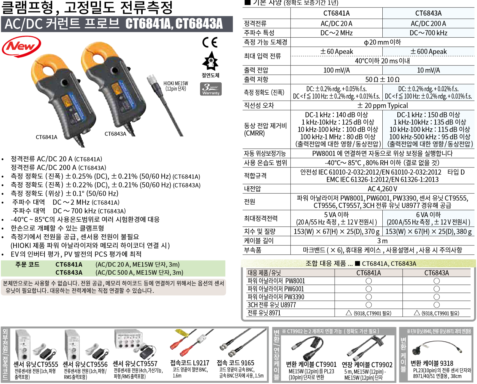 HIOKI 히오키 CT6843A AC/DC 커런트 프로브 ()