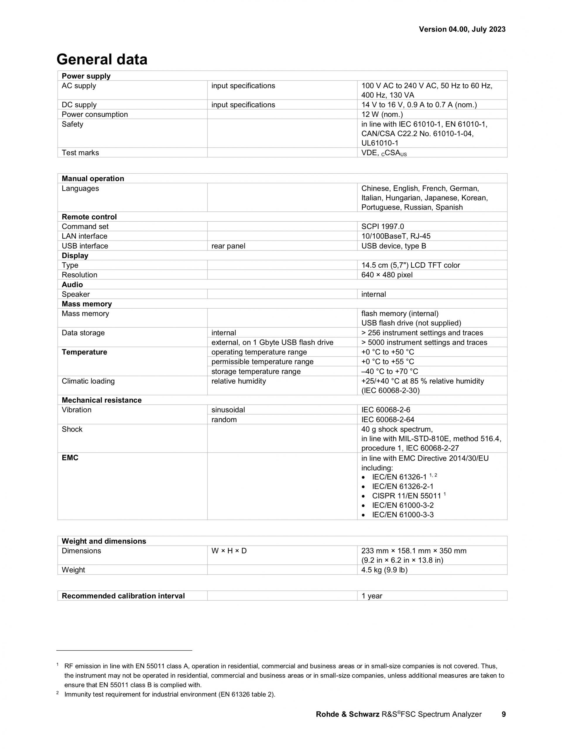 ROHDE & SCHWARZ 로데슈바르츠 로데슈바르즈 - FSC 스펙트럼 분석기 (가격문의)