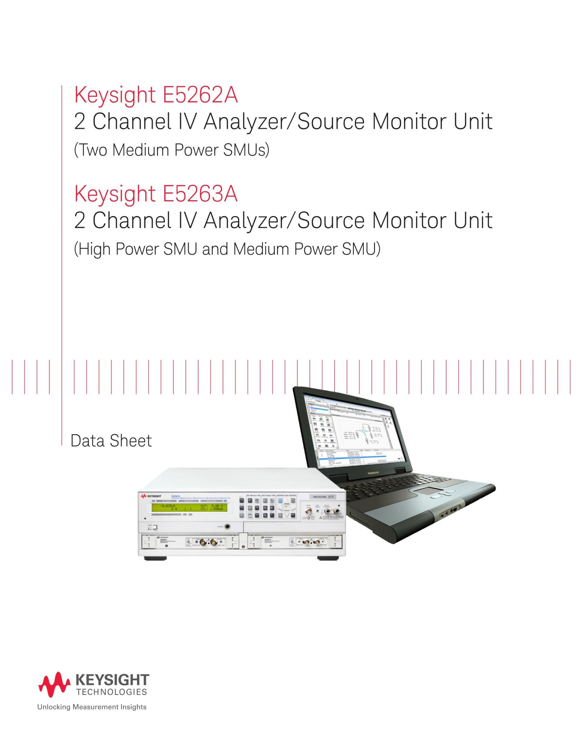 키사이트 KEYSIGHT E5262A 2 채널 IV 분석기 / 소스 모니터 유닛(두 개의 중간 전력 SMU) (가격문의)
