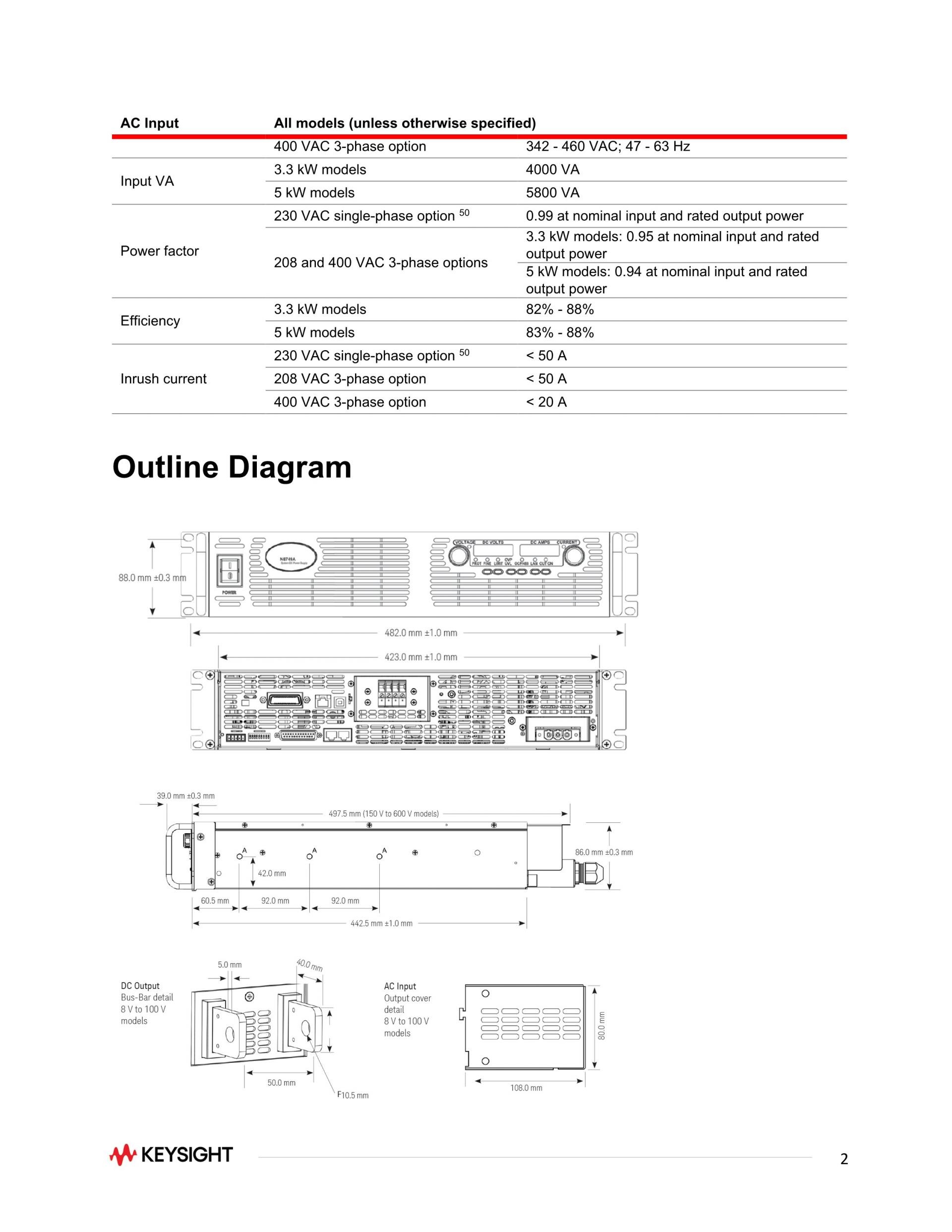 키사이트 KEYSIGHT N8755A (가격문의) 전원 공급기, 30V, 170A, 5100W