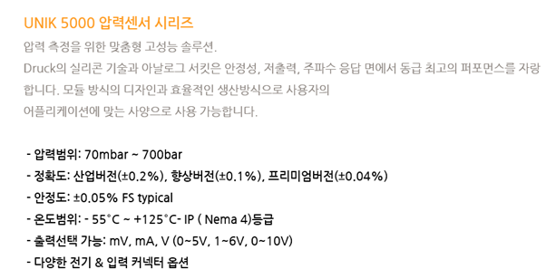 DRUCK 드럭 UNIK5000 커스터마이징 압력센서 – 굿맨시스템 (가격문의)