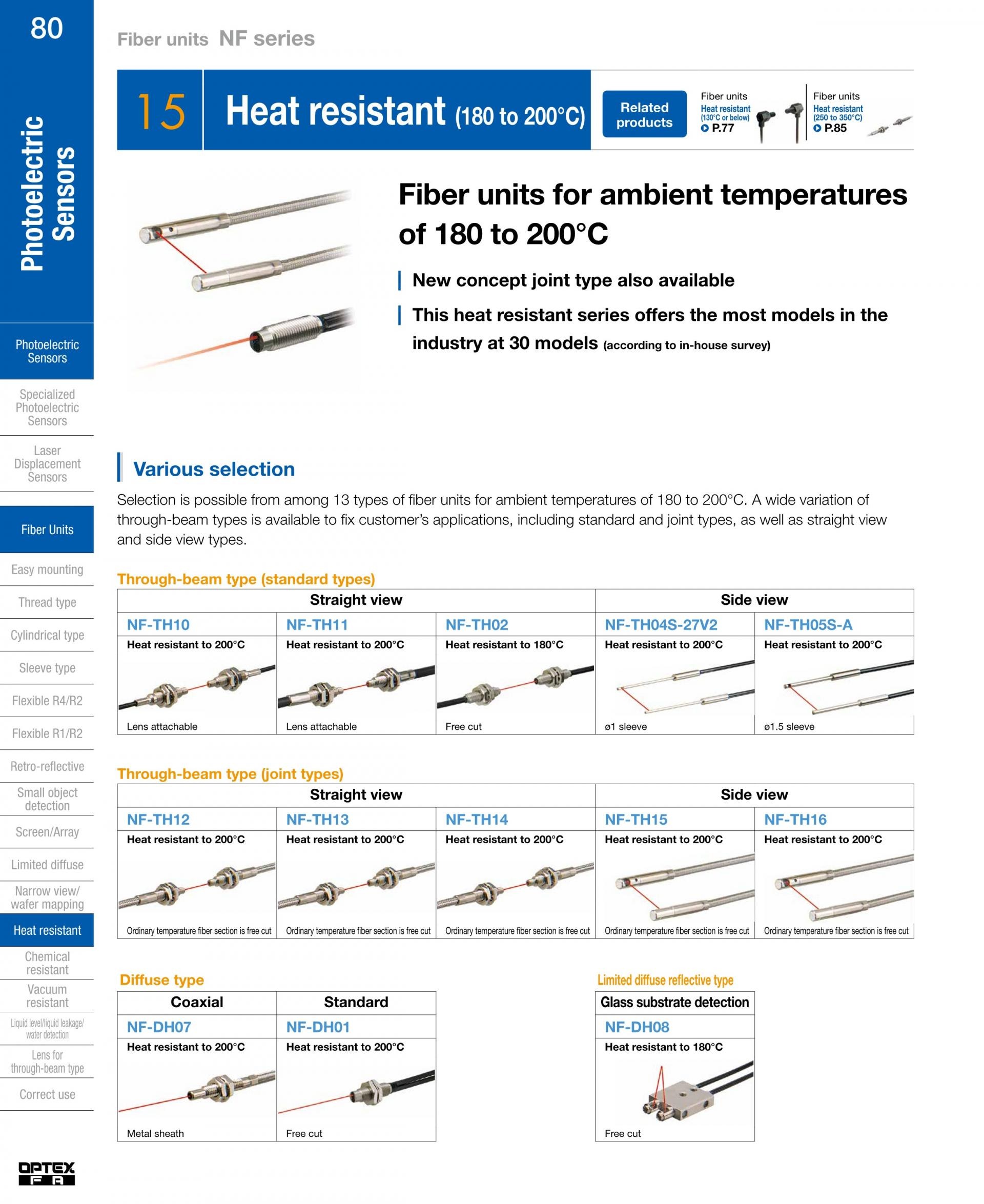 옵텍스 에프에이 OPTEX FA - HEAT RESISTANT 180 to 200℃ 내열성 센서 (가격문의)