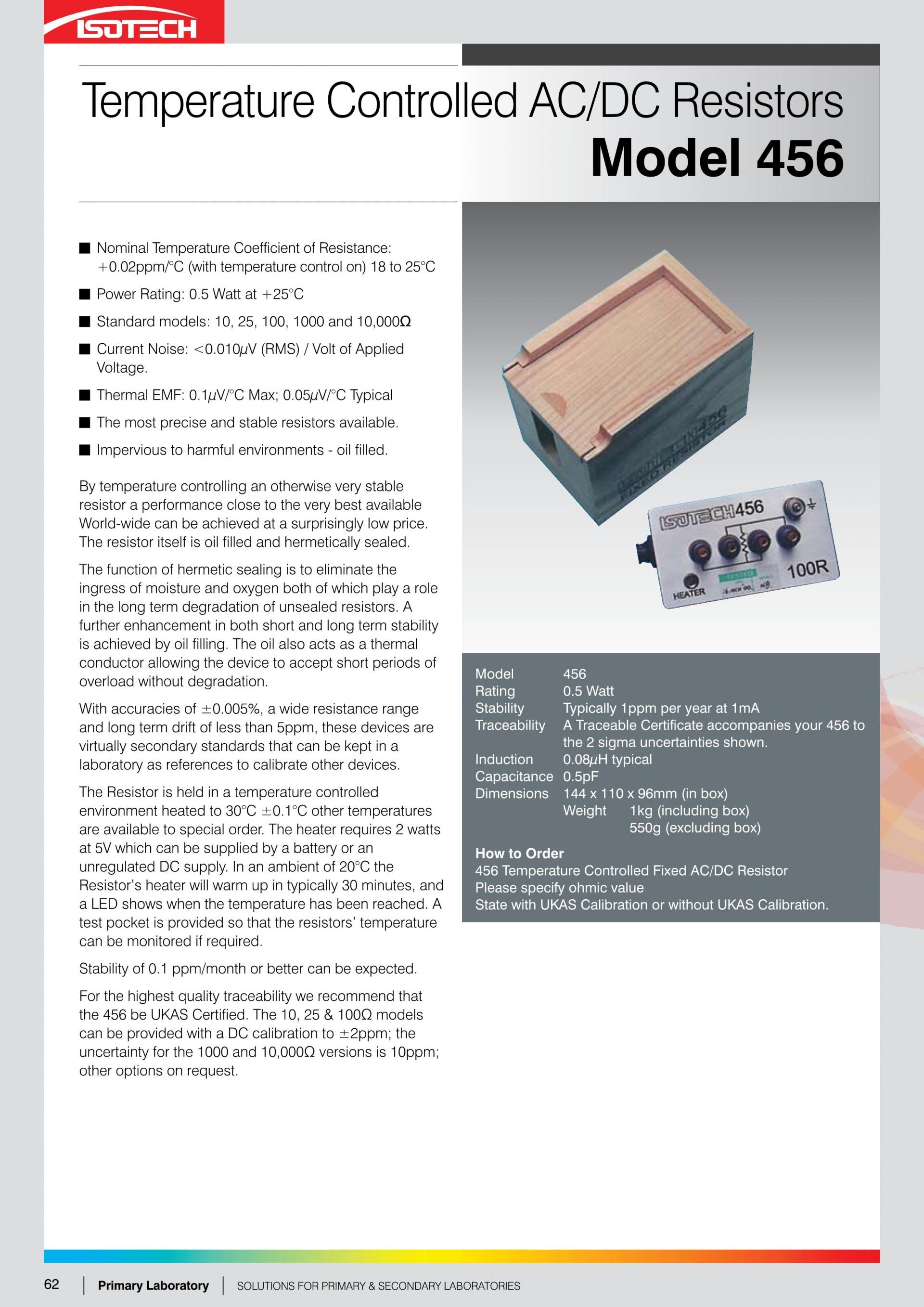 ISOTECH 아이소텍 456 – 굿맨시스템 () TEMPERATURE CONTROLLED FIXED RESISTORS