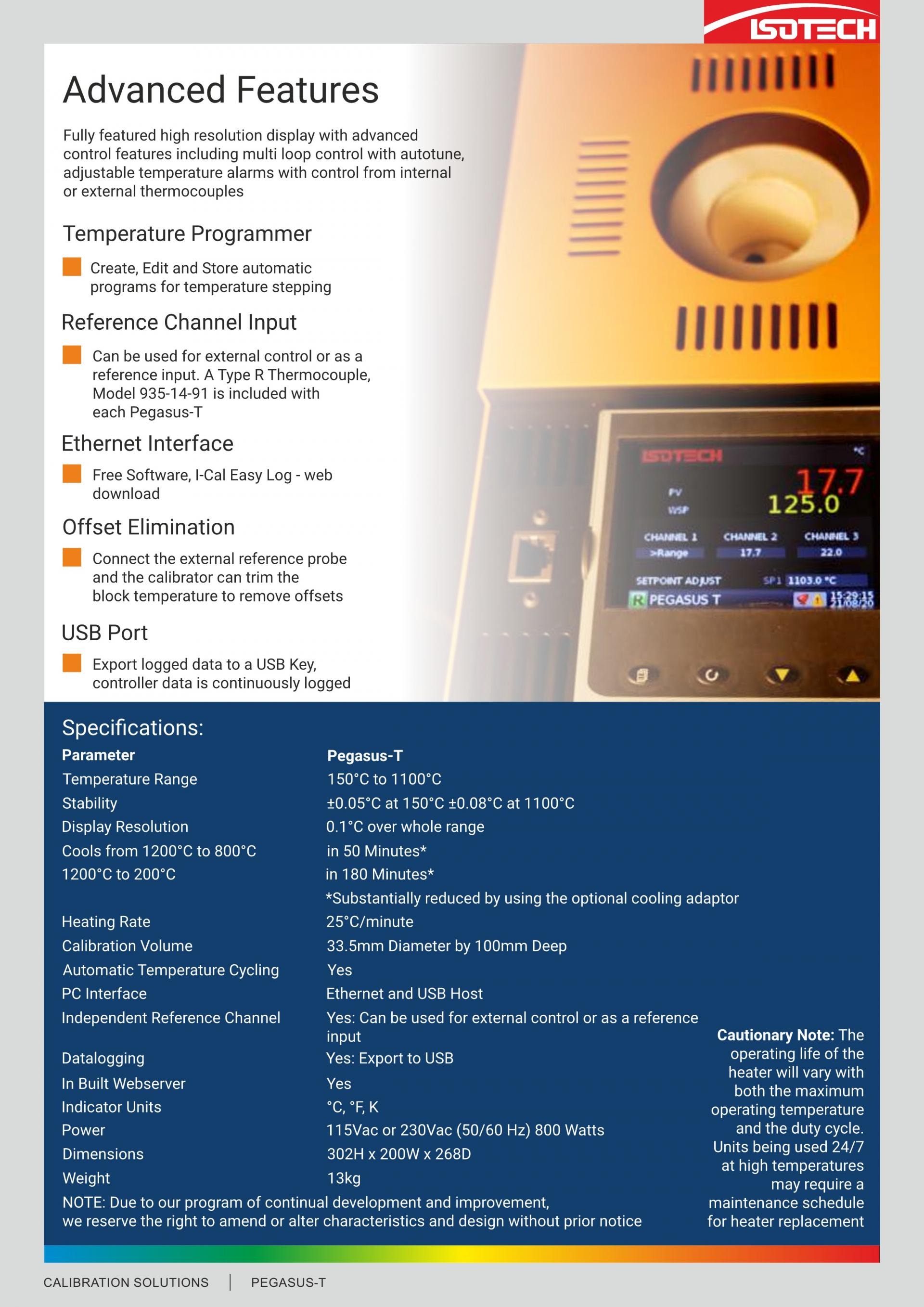 ISOTECH 아이소텍 PEGASUS-T – 굿맨시스템 853T 짧은 온도센서 교정용 드라이블럭 (1200℃) - 가격문의