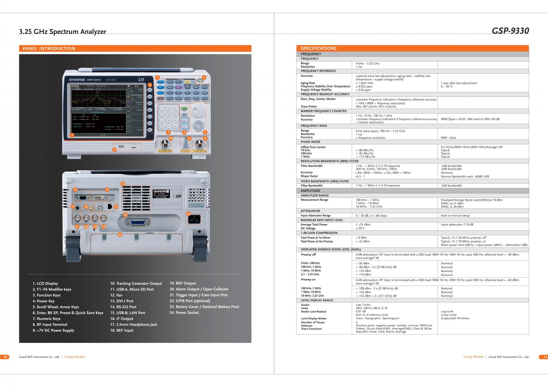 GW INSTEK 굿윌 인스텍 굿윌인스텍 GSP-9330TG 스펙트럼 분석기 (가격문의)