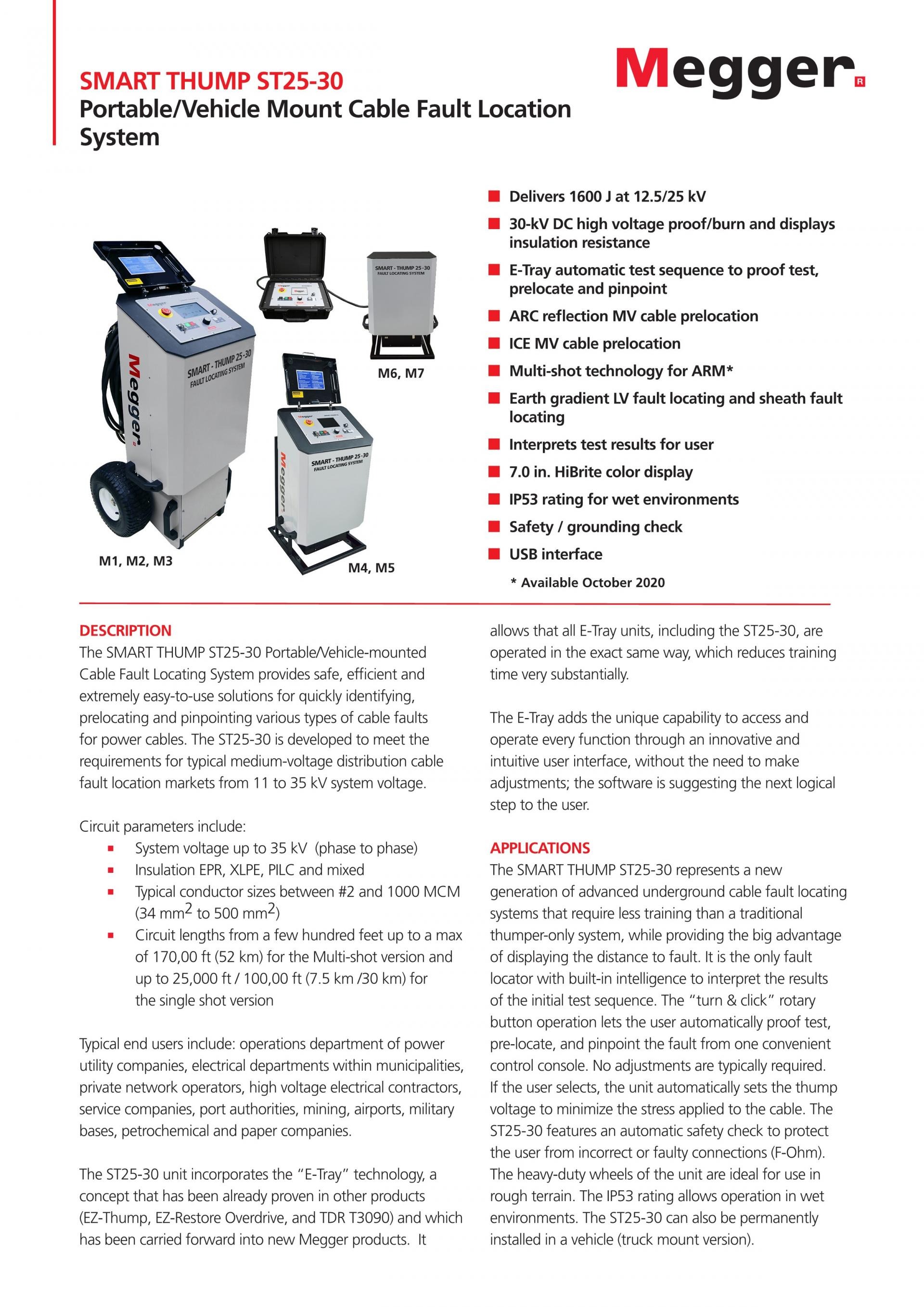 메거 MEGGER SMART THUMP 25-30 ( ST25-30 ) 케이블고장점탐지기
