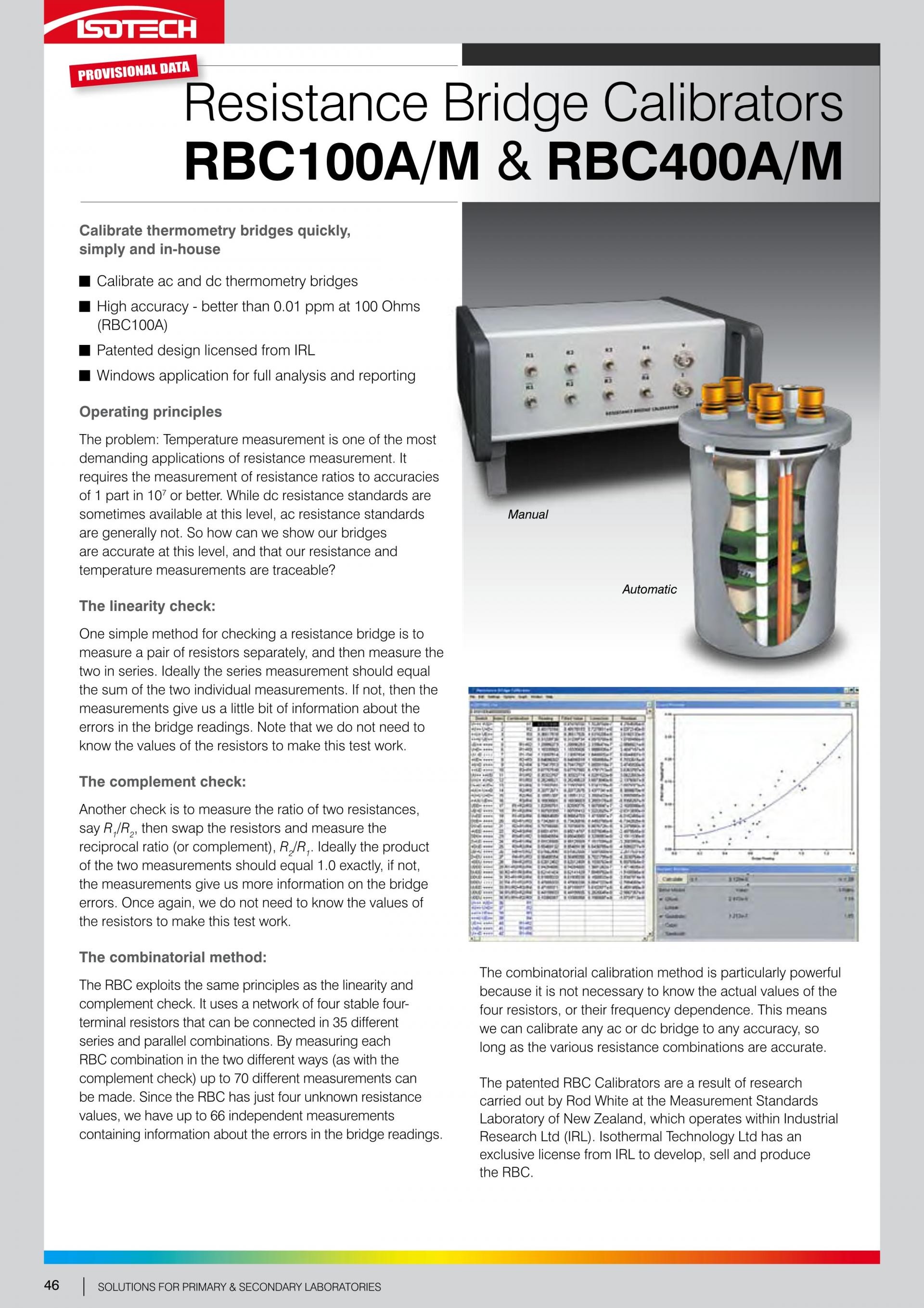 아이소텍 ISOTECH RBC100A /M & RBC400A/M RESISTANCE BRIDGE CALIBRATOR – 굿맨시스템 ()