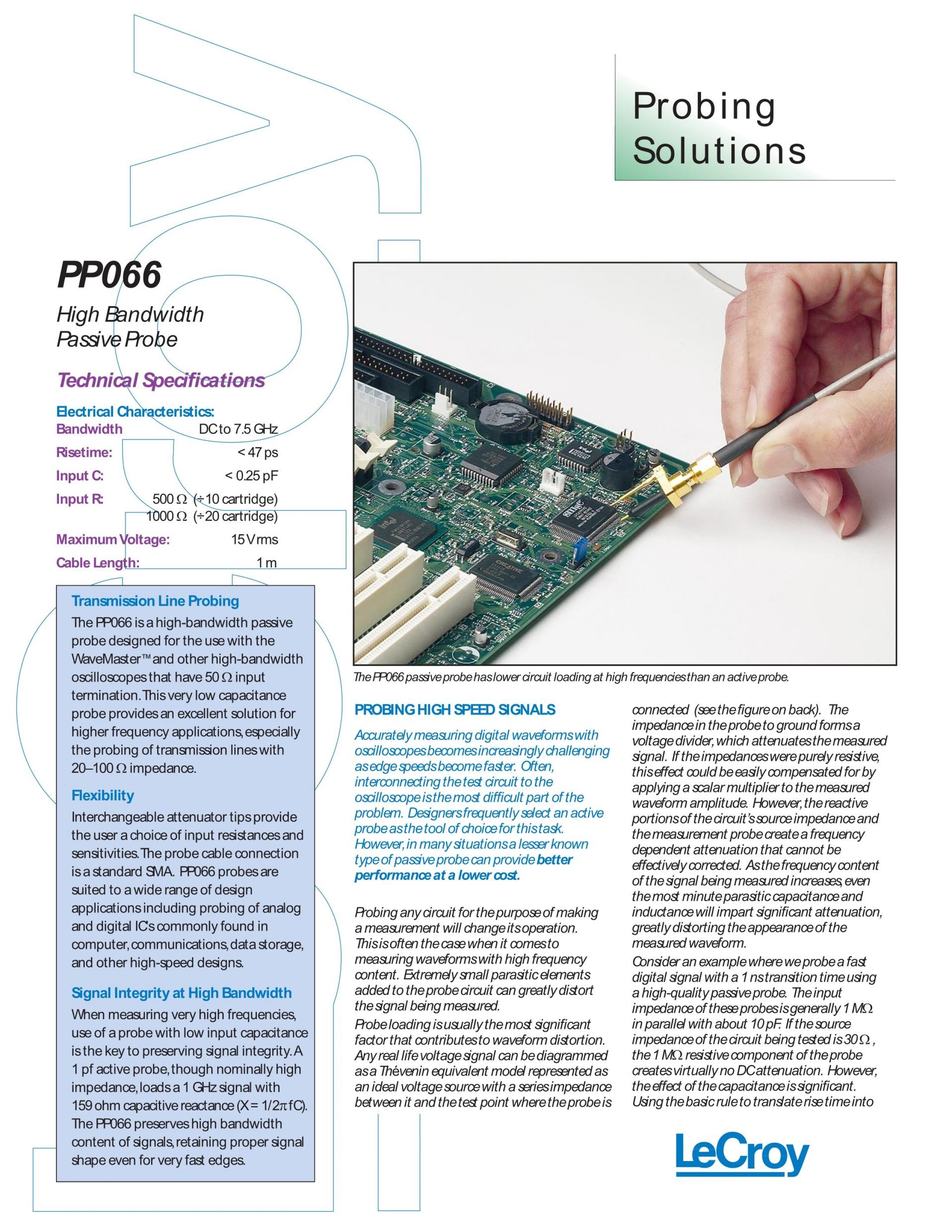 LECROY 르크로이 PP066 트랜스미션 라인 프로브 ()