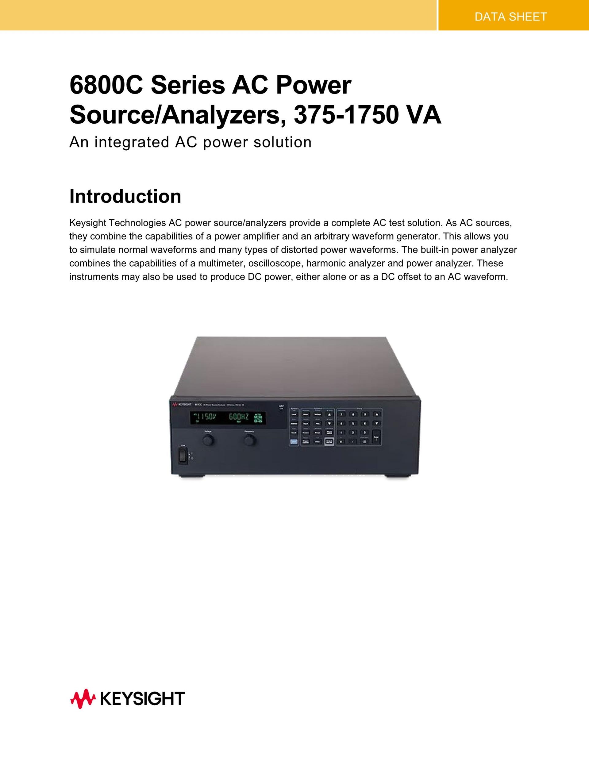 KEYSIGHT 키사이트 6812C 고성능 AC 전력 소스 750VA, 300V, 6.5A