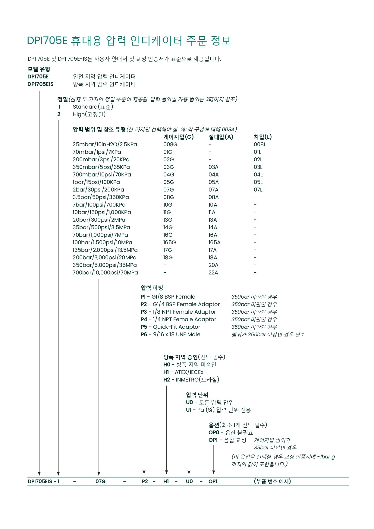 DRUCK 드럭 DPI705e 휴대용 압력인디게이터 (0.1%~0.025%) - 가격문의
