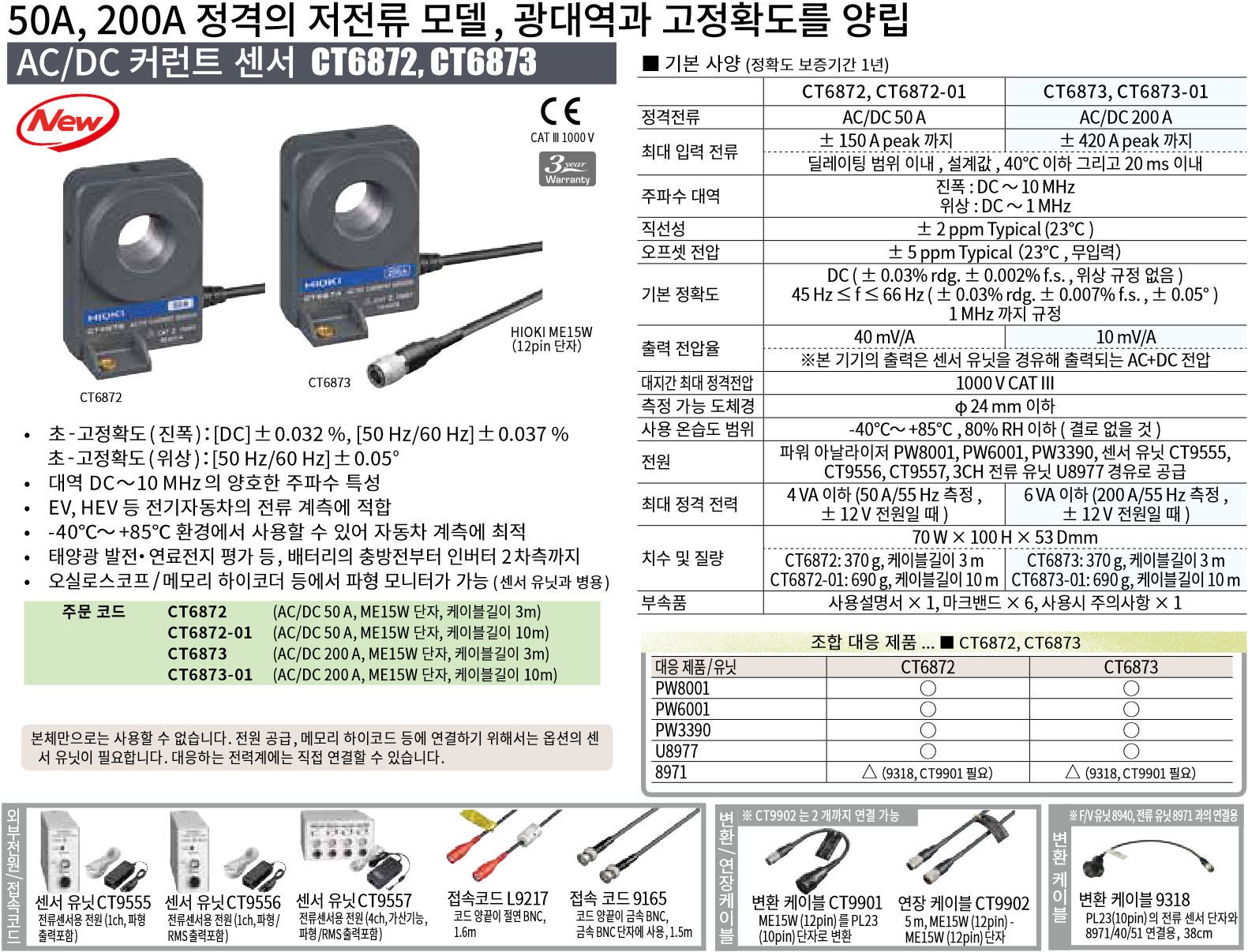 HIOKI 히오키 CT6872 AC/DC 커런트 센서 ()