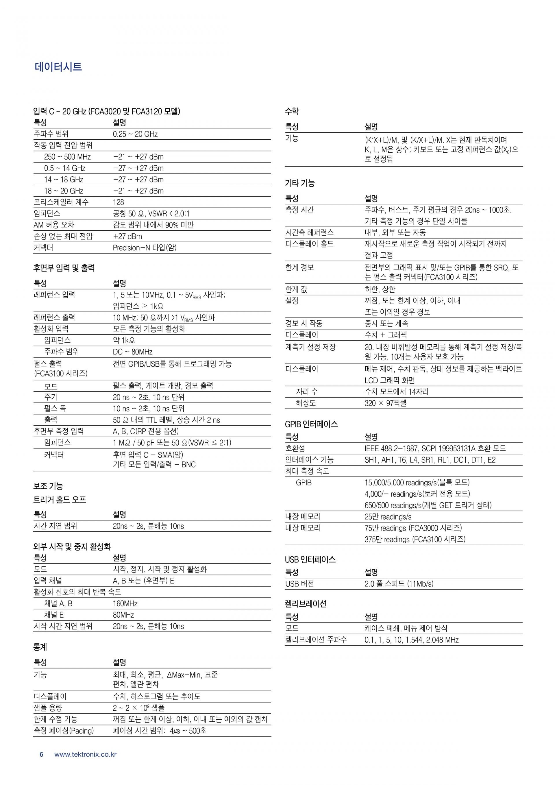 TEKTRONIX 텍트로닉스 FCA3000 & FCA3100 주파수 카운터 시리즈 3000 / 3003 / 3020 / 3100 ...