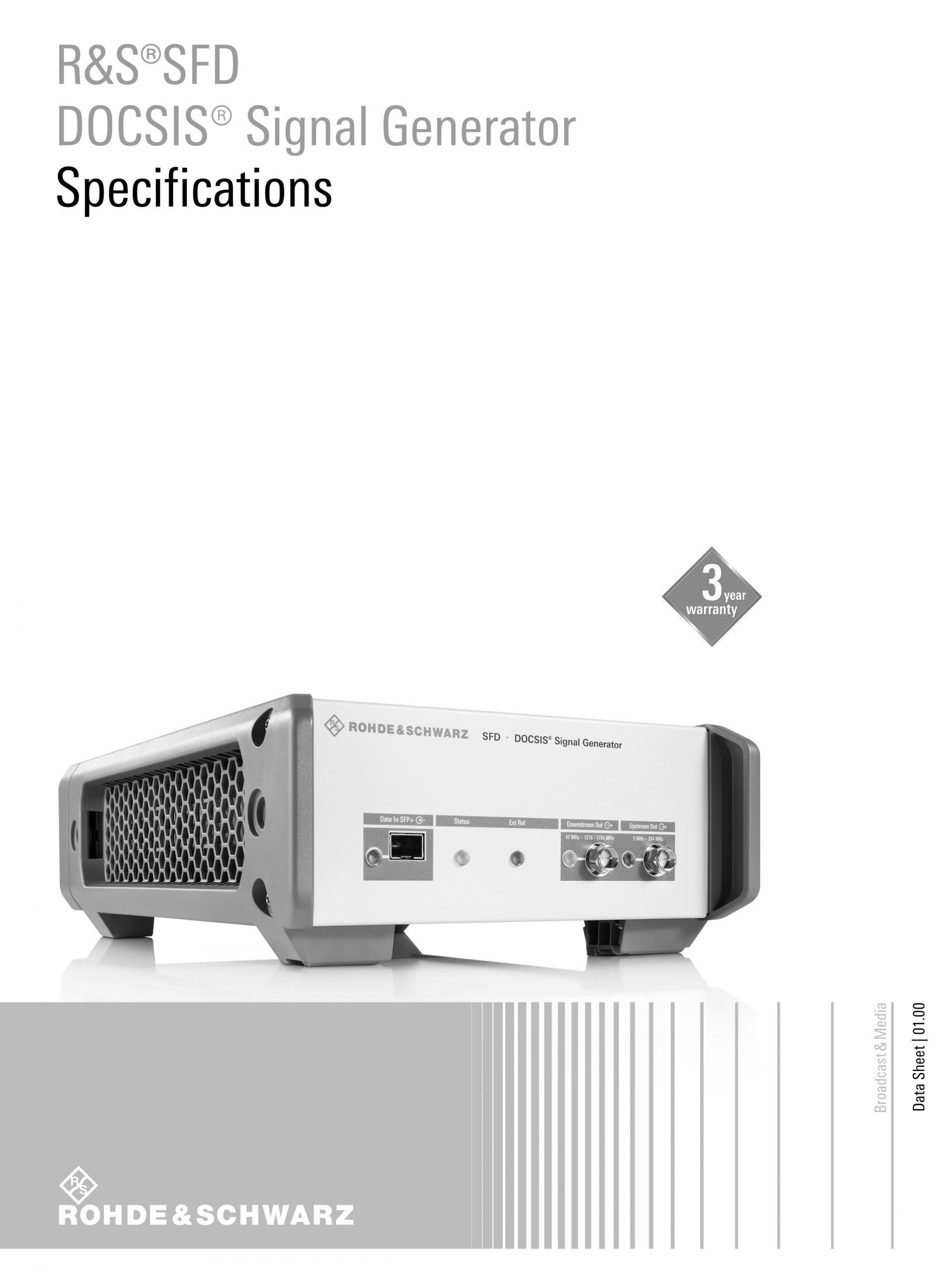 ROHDE & SCHWARZ 로데슈바르츠 로데슈바르즈 SFD DOCSIS 신호 발생기 (가격문의)