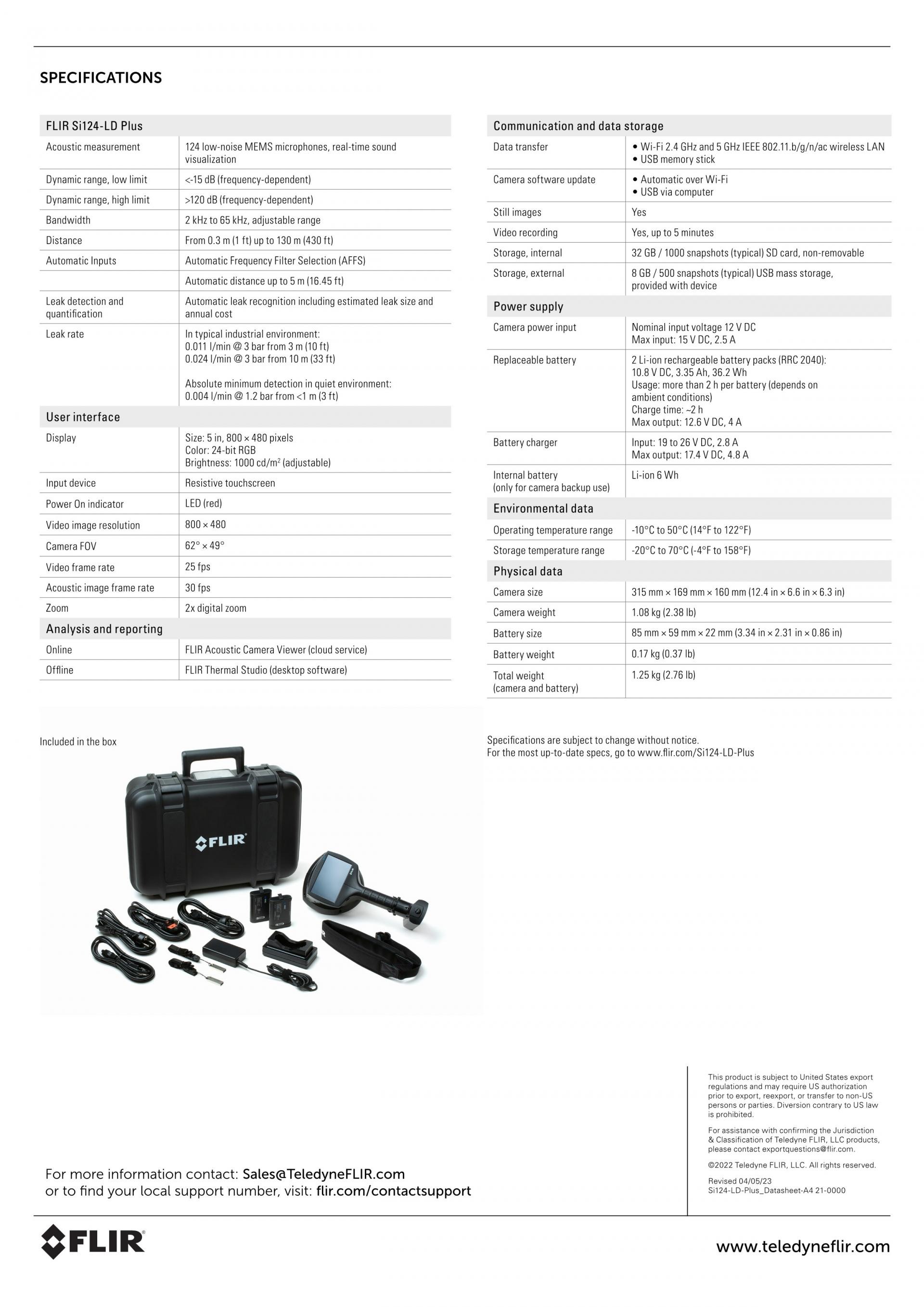FLIR 플리어 SI124-LD PLUS 산업용 음향 이미징 카메라 – 굿맨시스템 (가격문의)