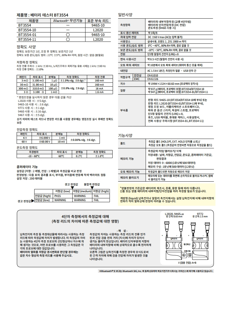HIOKI 히오키 BT3554-52 배터리 테스터 (가격문의)