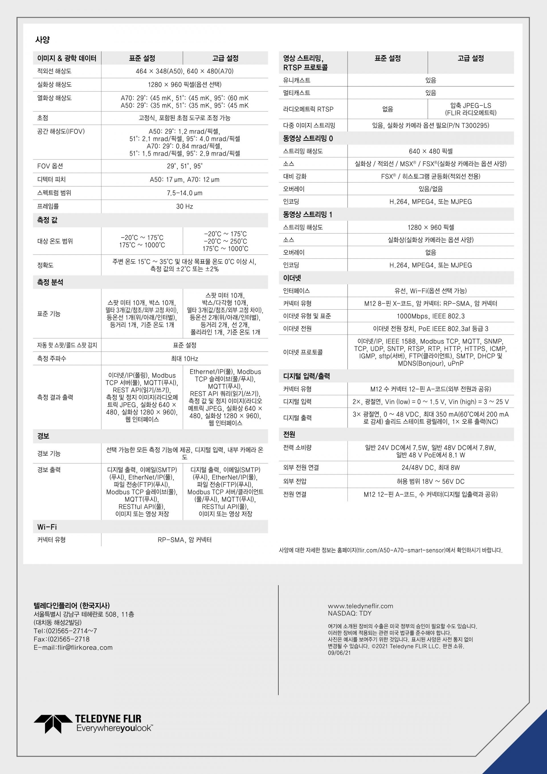 플리어 FLIR A50 / A70 스마트 센서 열화상 카메라 (가격문의)