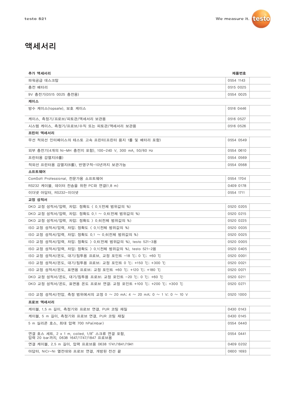 TESTO 테스토 521-1 압력계 ( 0560 5210 ) (가격문의)