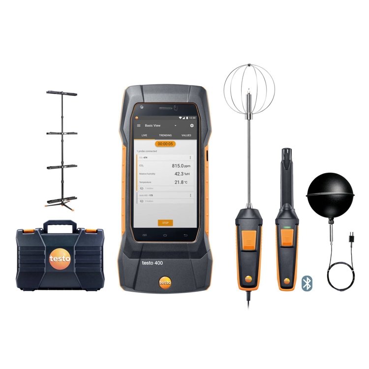 테스토 TESTO 400 스마트 다기능 종합환경 측정기 PMV측정 세트 (IAQ+쾌적도) ( 0563 0401 )