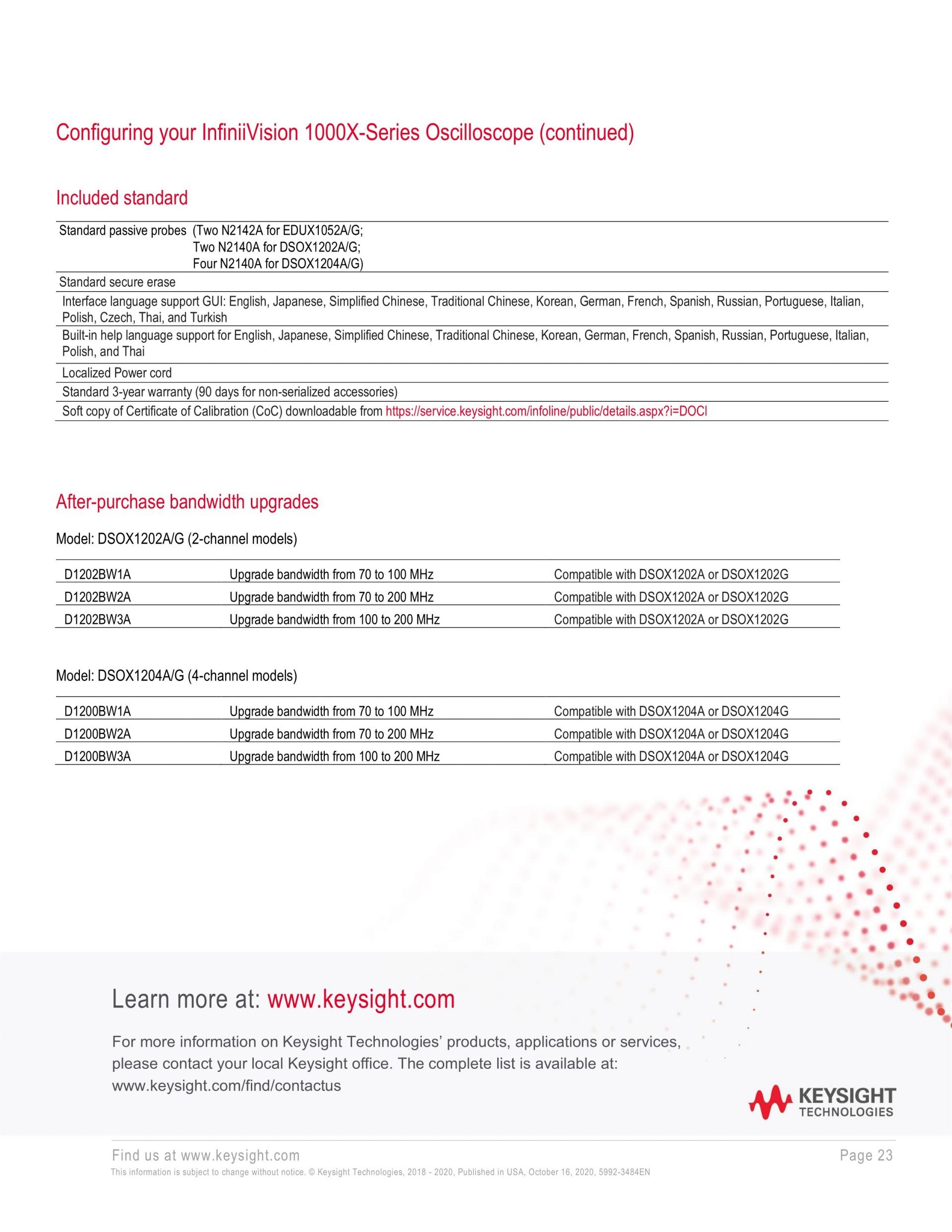 KEYSIGHT 키사이트 DSOX1202A 디지털 오실로스코프 70/100/200 MHz 2CH (가격문의)