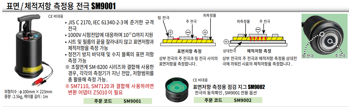 히오키 HIOKI SM9001 표면/체적저항 측정용 전극 ()