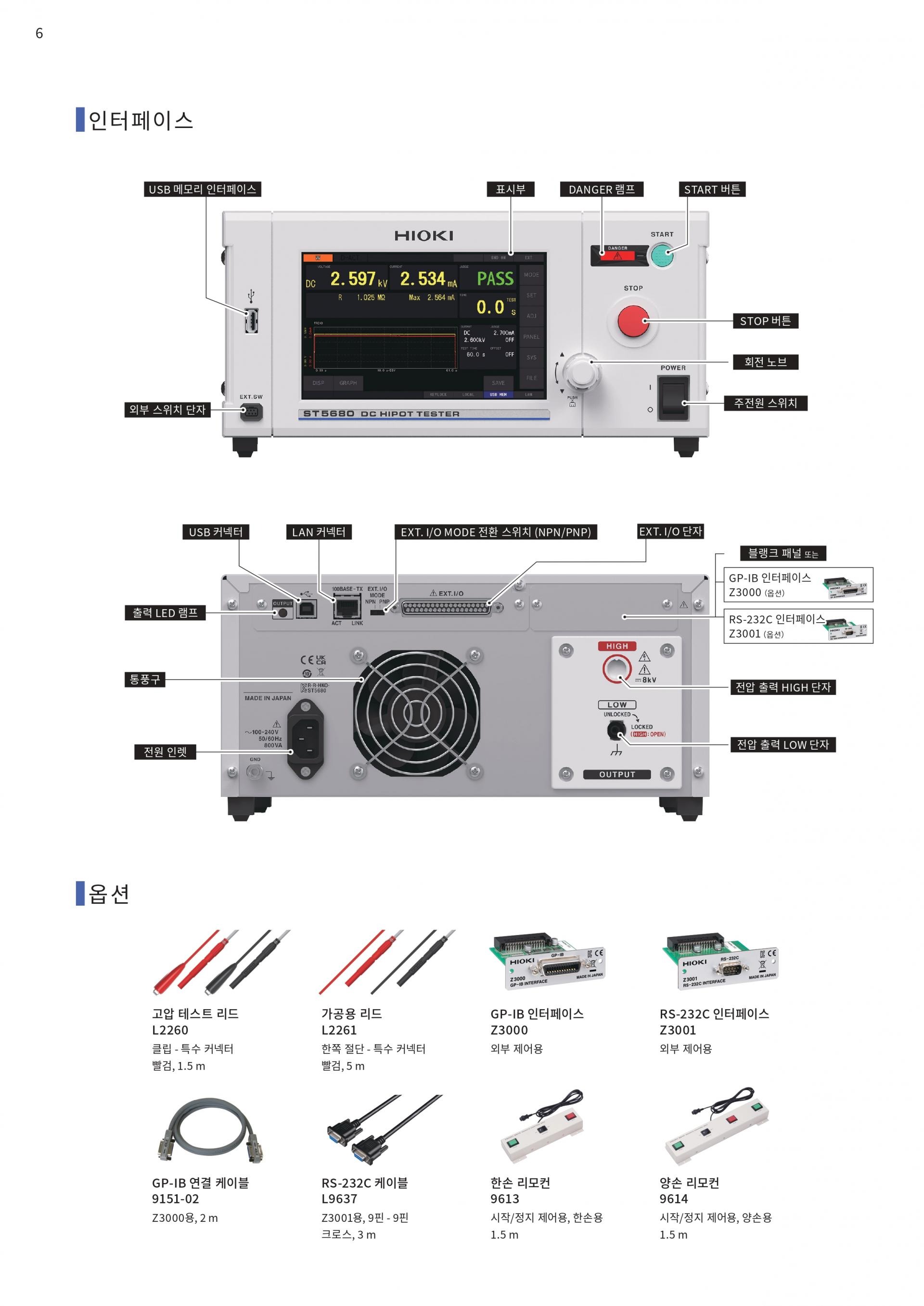 HIOKI 히오키 ST5680 DC 내전압 절연저항시험기 (가격문의)