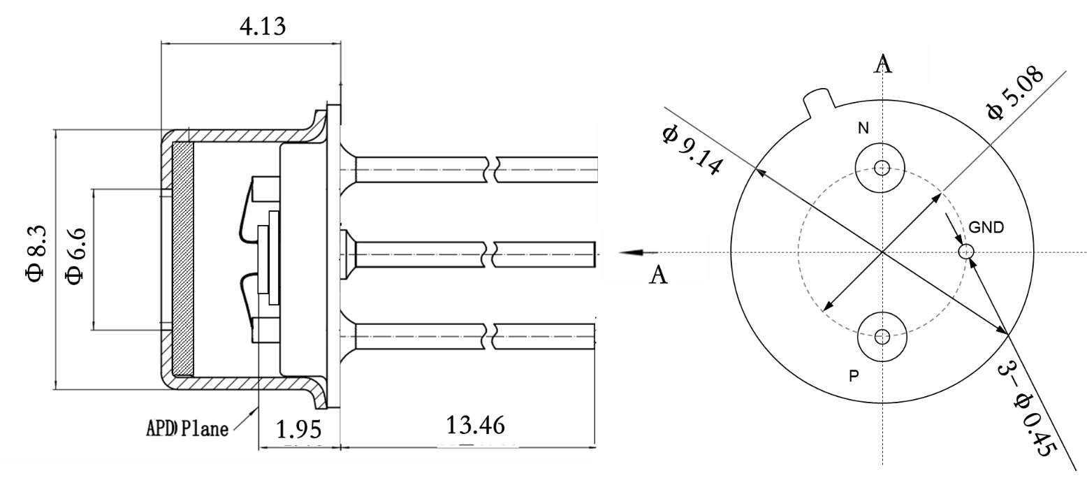 Φ3mm Low Capacitance InGaAs PD photodetector : InGaAs photodiode