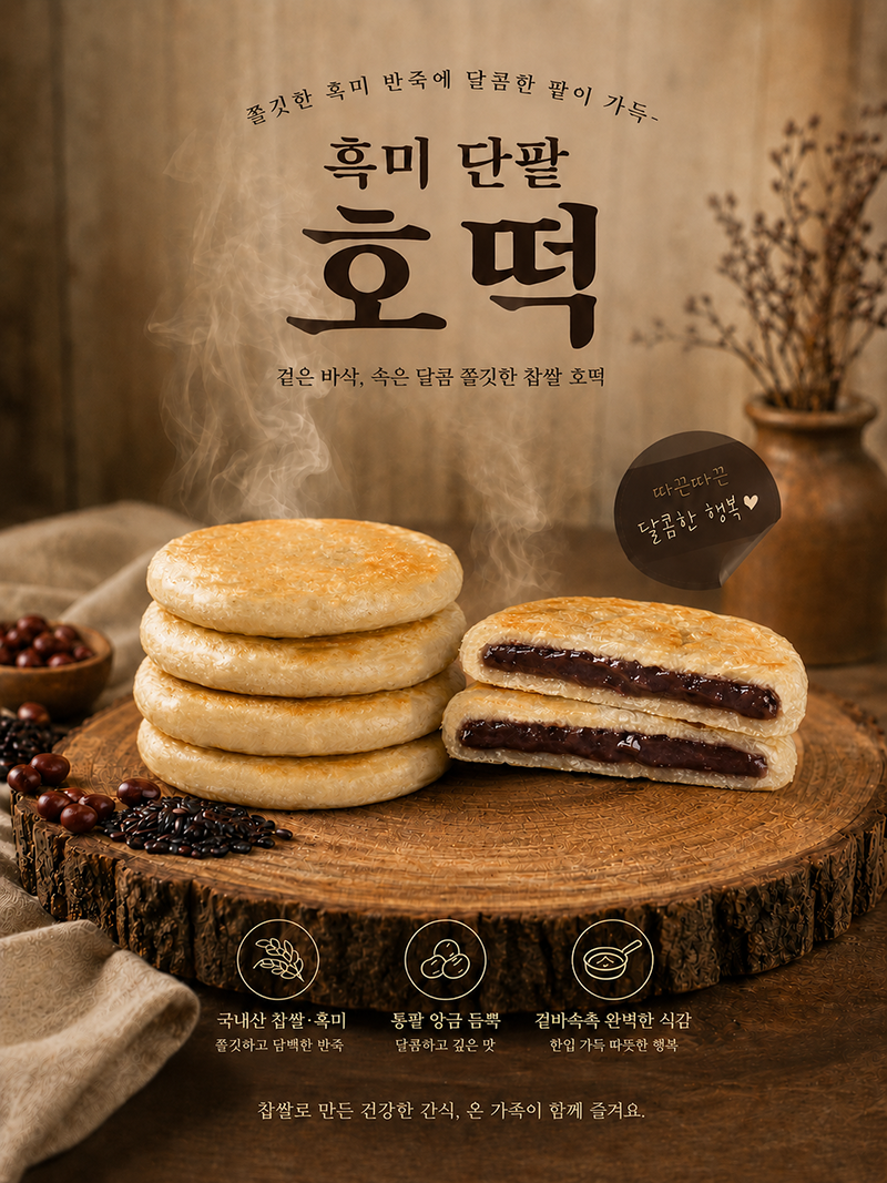 호떡당 흑미 단팥 호떡 1팩(5개입)